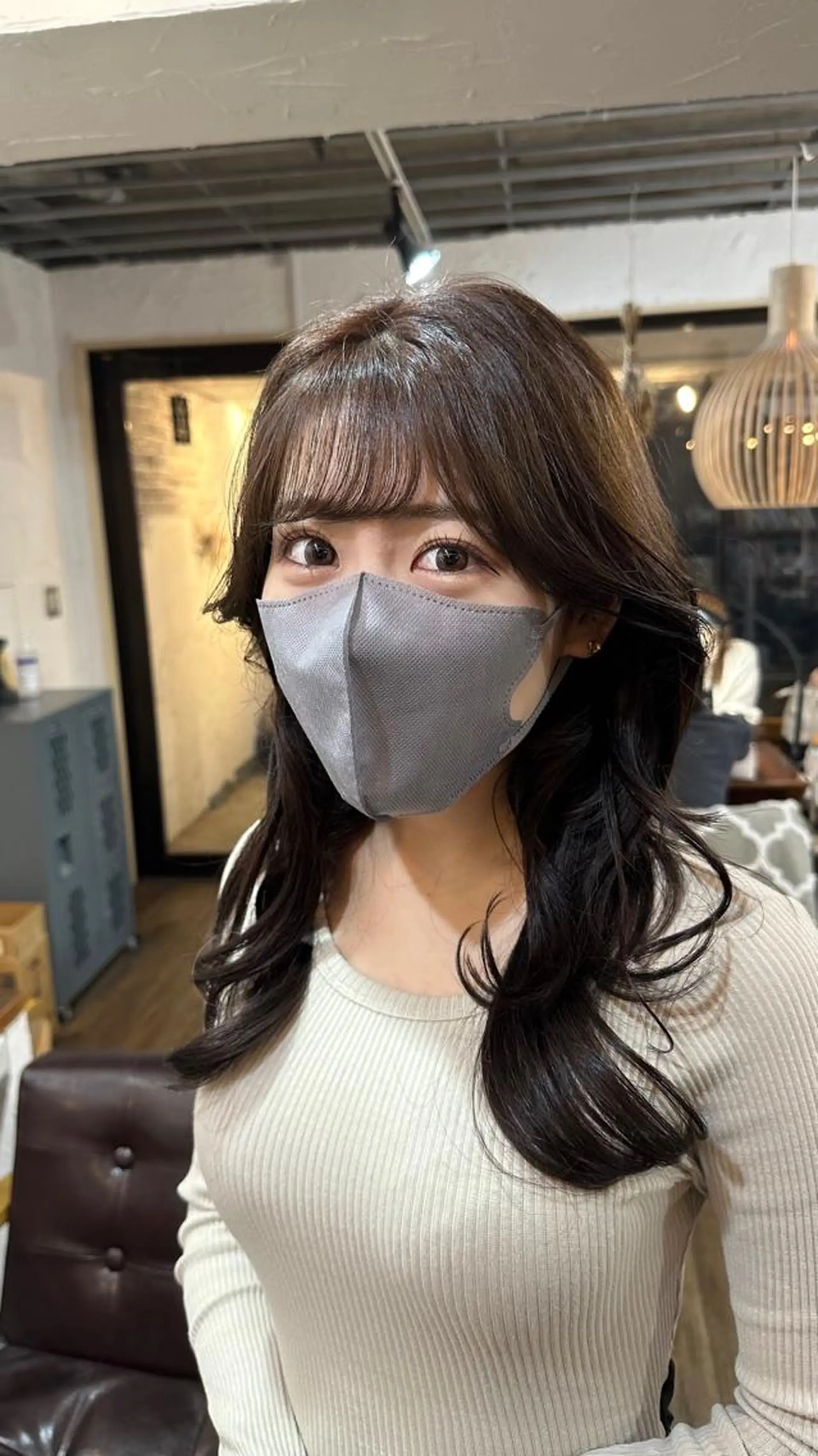 ロング カラー 切りっぱなしボブ ショートボブ バレイヤージュ ベージュカラー 黒髪 カット ヘアカラー トリートメント フリーランス所属・韓国ヘア レイヤー くびれヘアMATSUのヘアスタイル