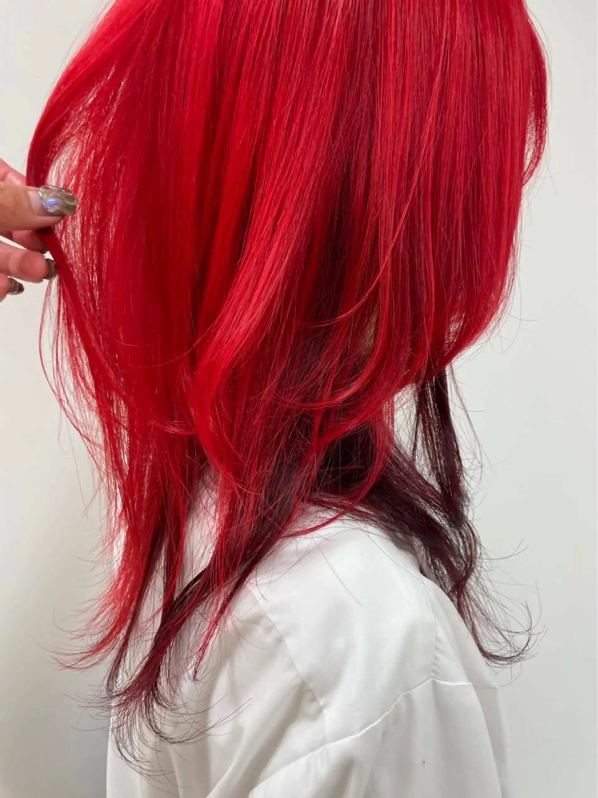 ミディアム カラー ハイトーン/ウルフ /レイヤー/坂野幸伸のヘアスタイル