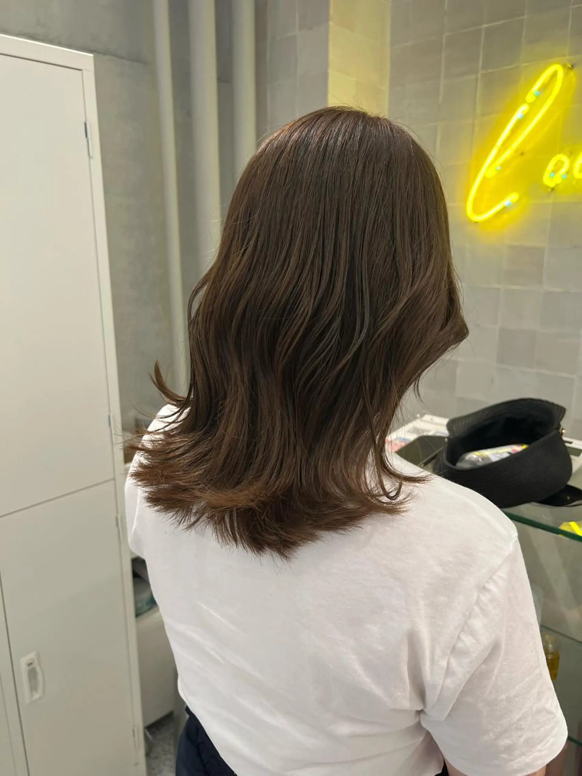 セミロング カラー グレージュ オリーブグレージュ オリーブグレー カット ヘアカラー トリートメント 韓国ヘア☁️ mitsukiのヘアスタイル