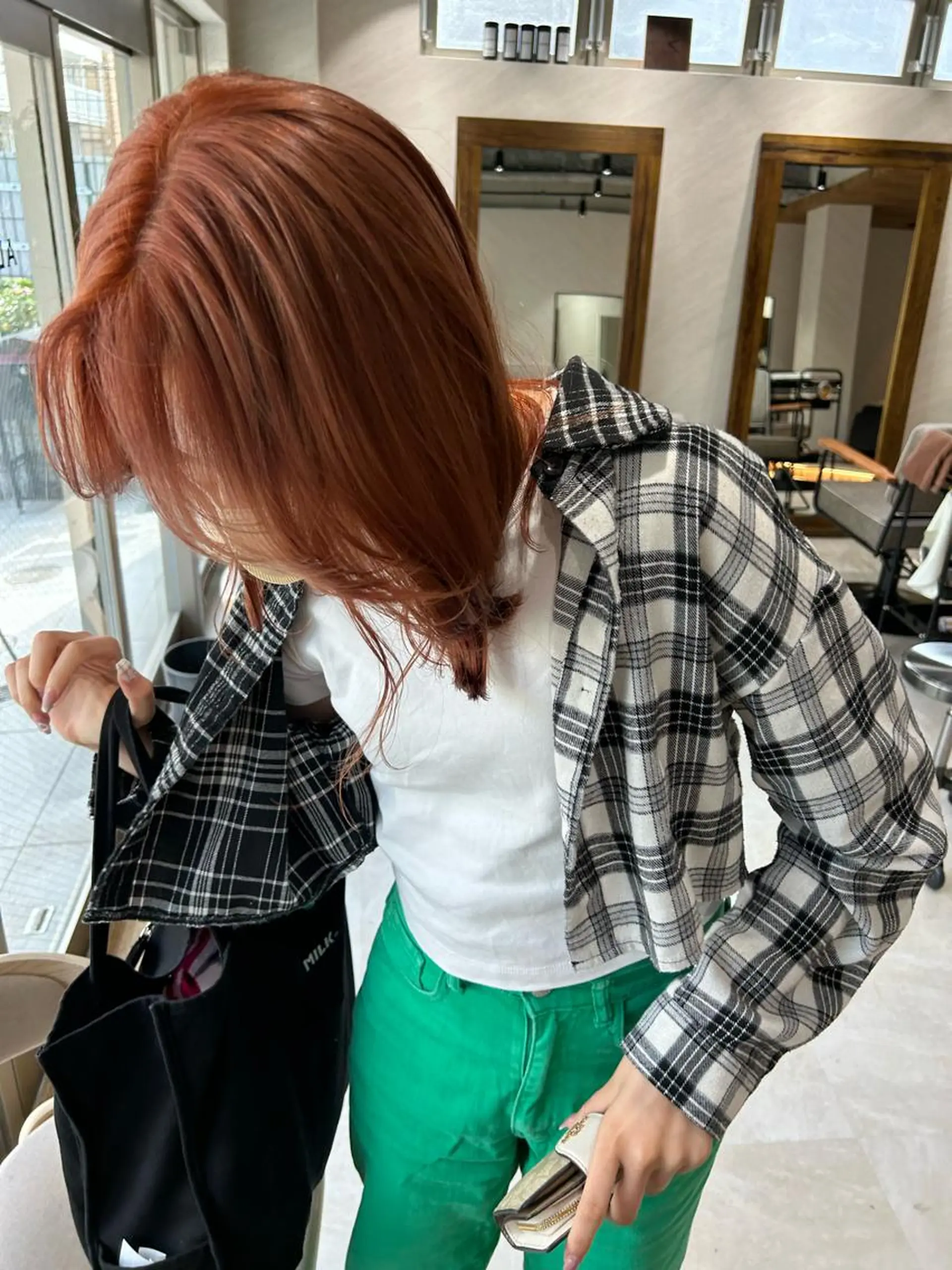 ミディアム カラー ベージュカラー オレンジ オレンジベージュ カット ヘアカラー トリートメント 🎀髪質改善・艶髪カ ラー🎀YUMEKAのヘアスタイル