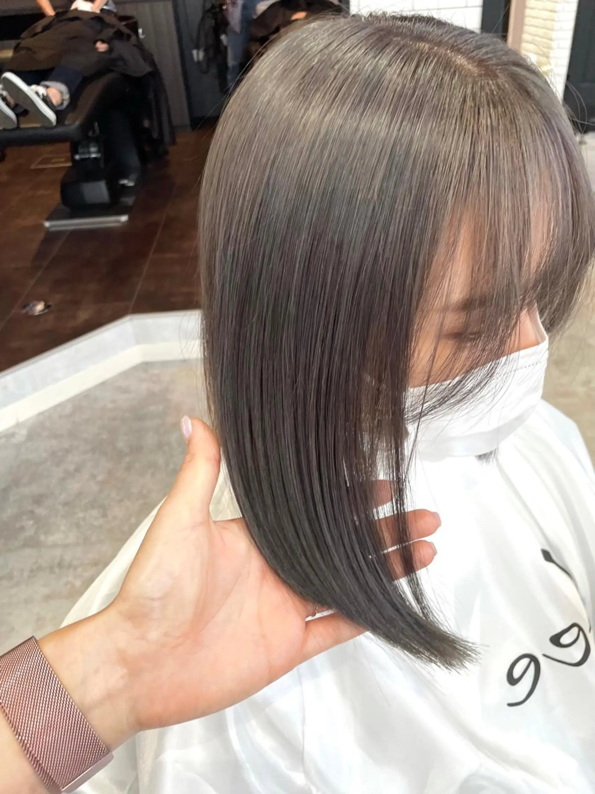 ミディアム カット ヘアカラー 透明感カラー/大阪 Rieのヘアスタイル