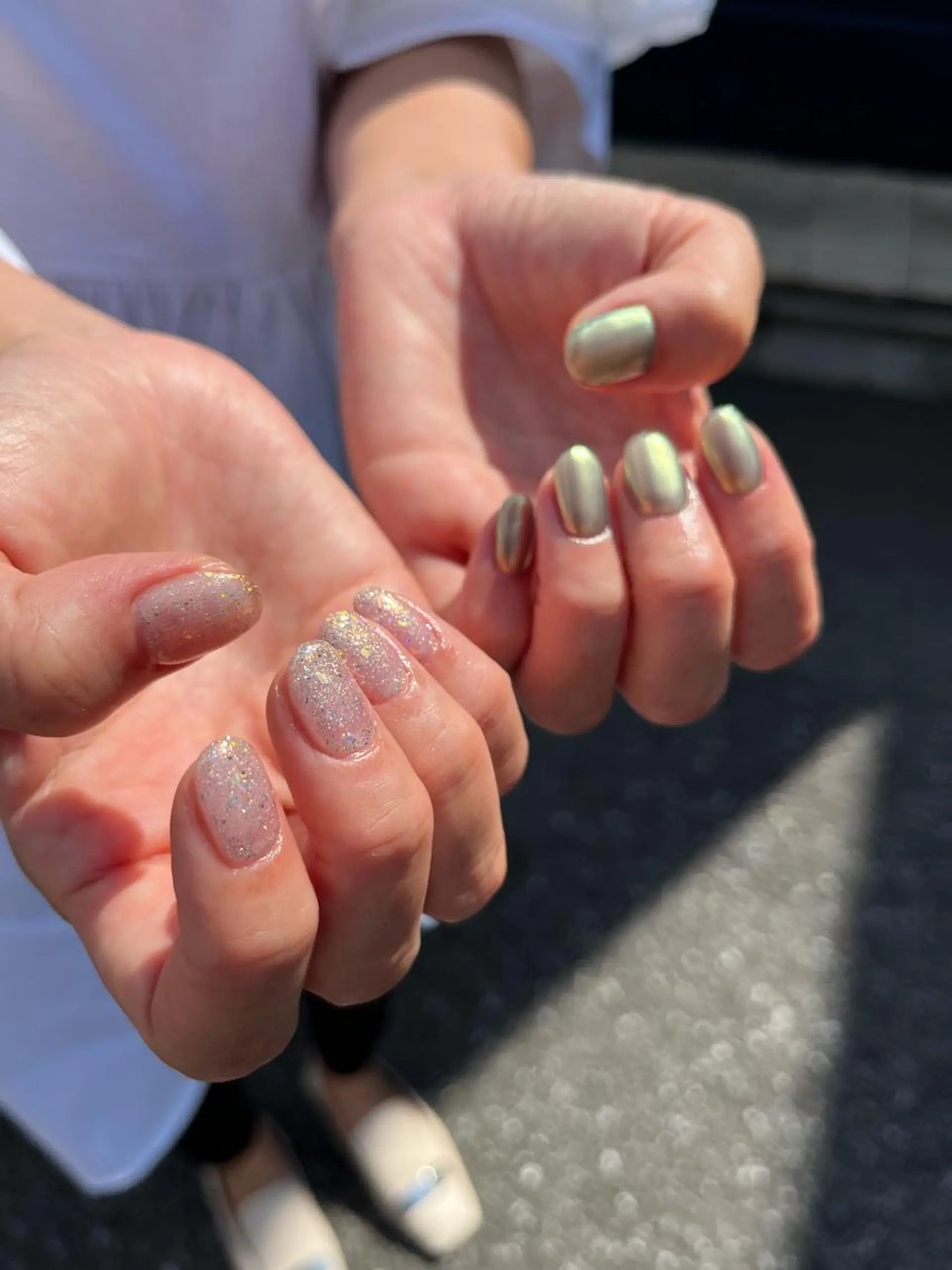 ネイル ラメ(グリッター) ミラーネイル 🌼大西洋子 laughl🌼のネイルデザイン