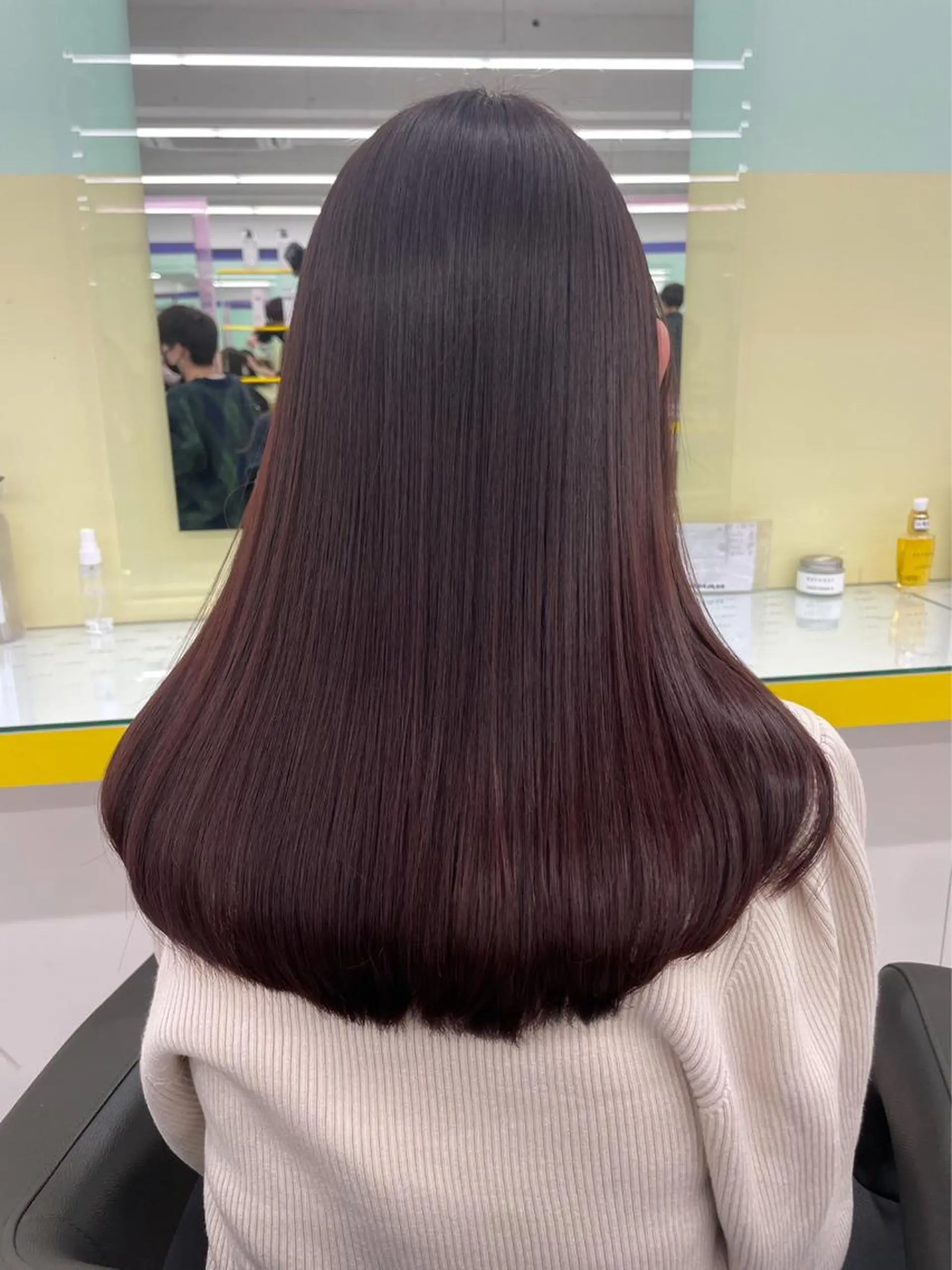 セミロング カラー ラベンダーカラー ヘアカラー トリートメント 韓国レイヤーカット /ダブルカラーのヘアスタイル