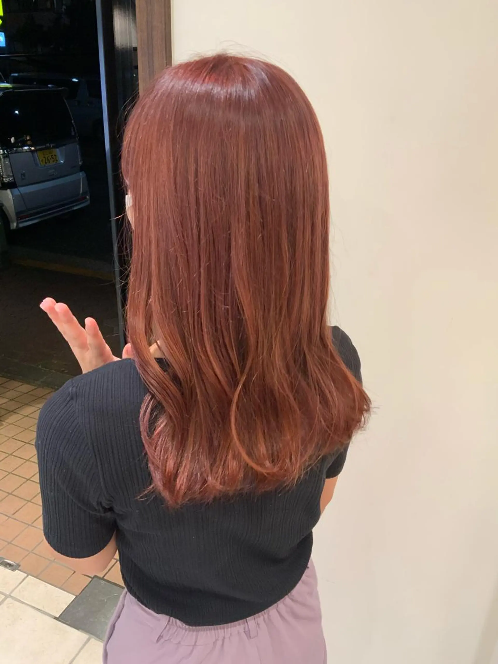 ロング オレンジブラウン トリートメント 韓国風ヘア♡ runaのヘアスタイル