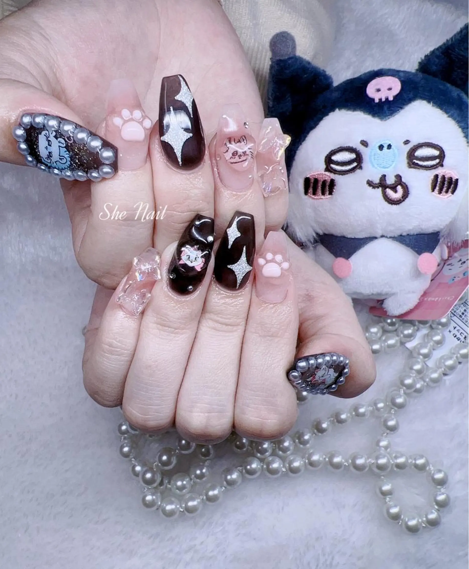 ネイル チークネイル フレンチネイル マグネットネイル 持ち込み ワンカラーネイル ハンドネイル She   Nail所属・ISA_ BELLAのネイルデザイン