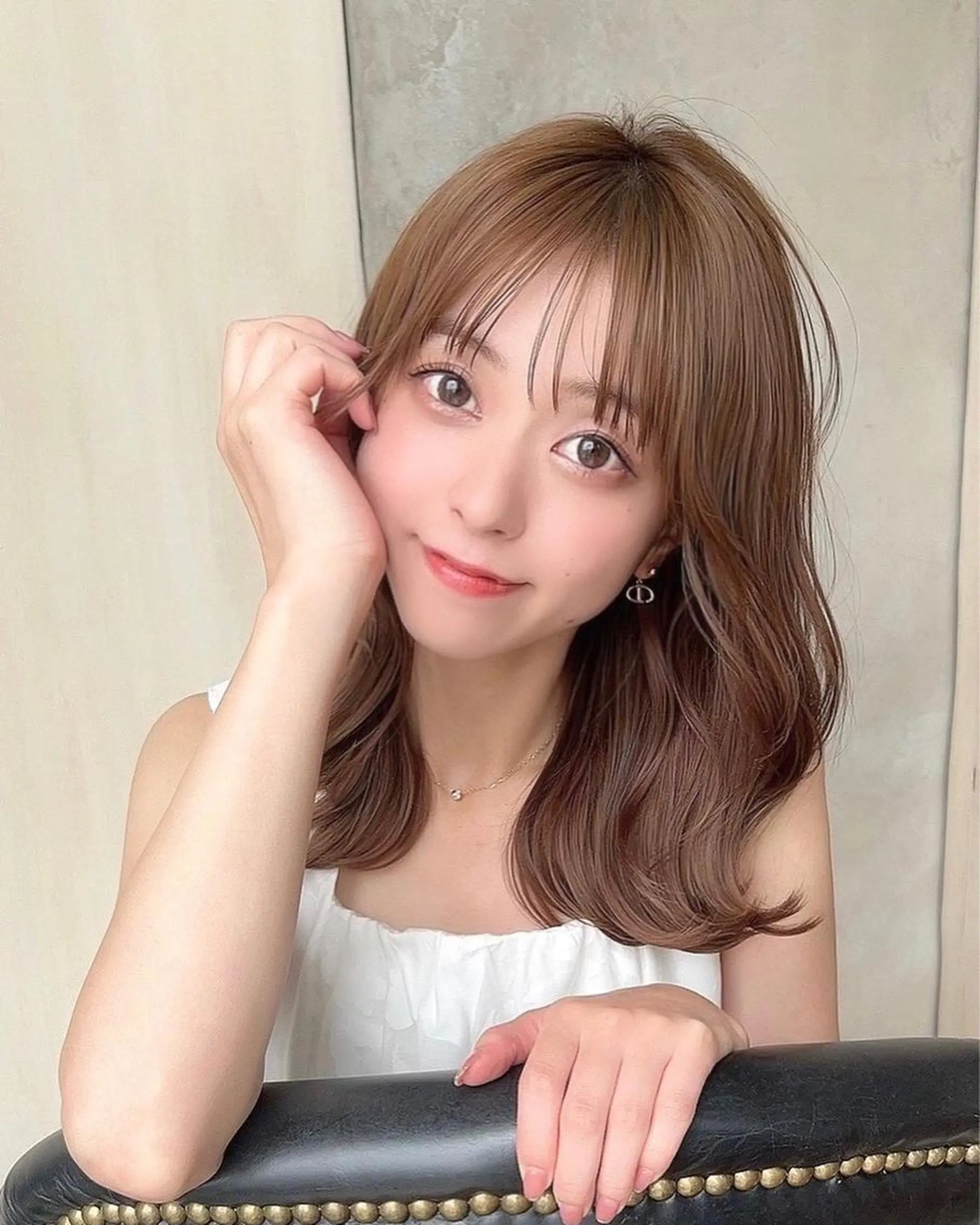 ミディアム くびれヘア 髪質改善 縮毛矯正 カット ヘアカラー トリートメント 🧡くびれヘア/前髪 顔周り🧡久原結衣のヘアスタイル