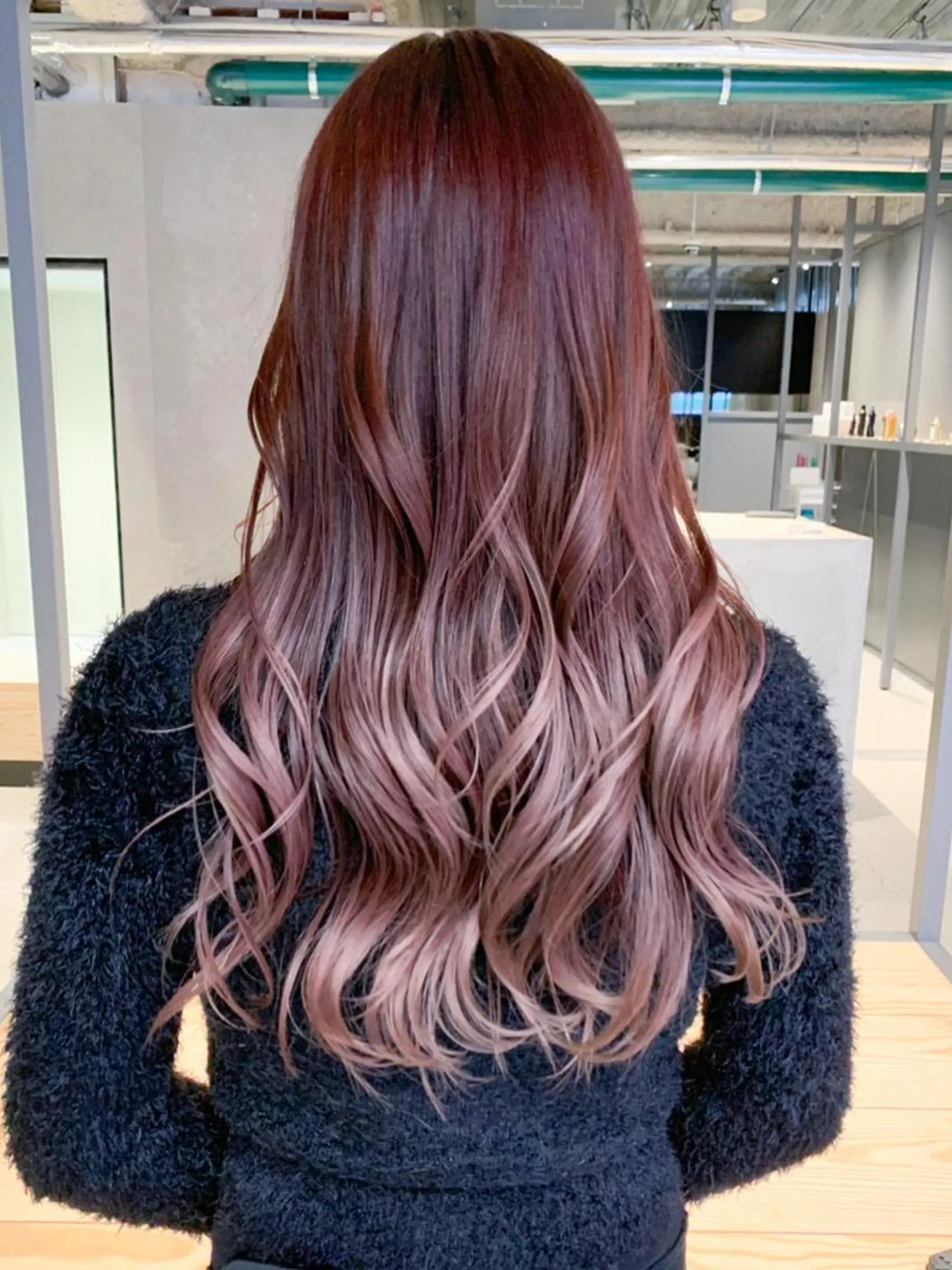 セミロング カラー ブラウンカラー ピンクカラー ピンクブラウン カット ヘアカラー トリートメント ITbyALBUM 八王子店のヘアスタイル