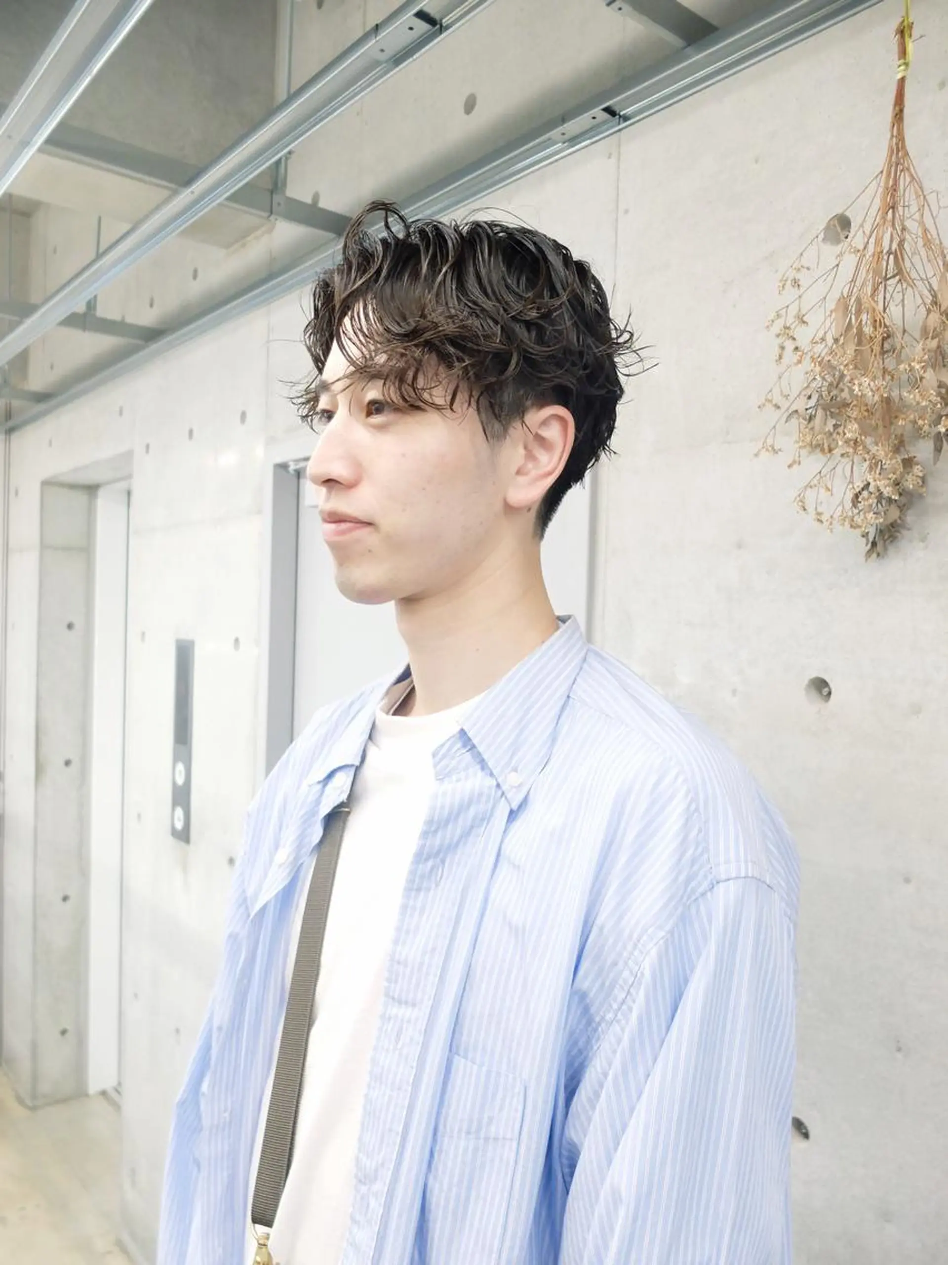 ショート パーマ メンズ カット パーマ ダブルカラー/ ケアブリーチ/クニトのヘアスタイル