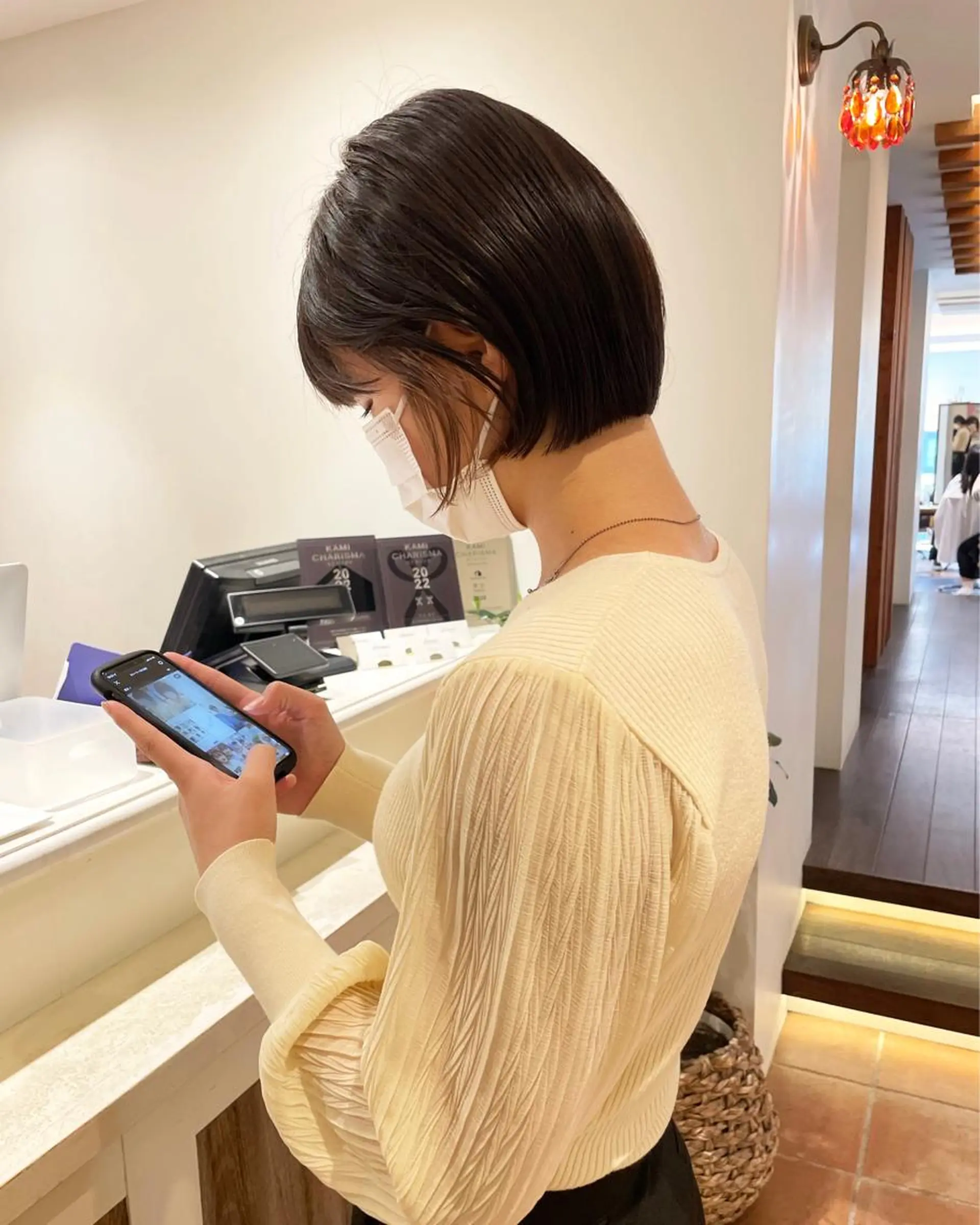 ショート カラー ボブ カット トリートメント ボブ/レイヤー/ケア パーマ/リュウタのヘアスタイル