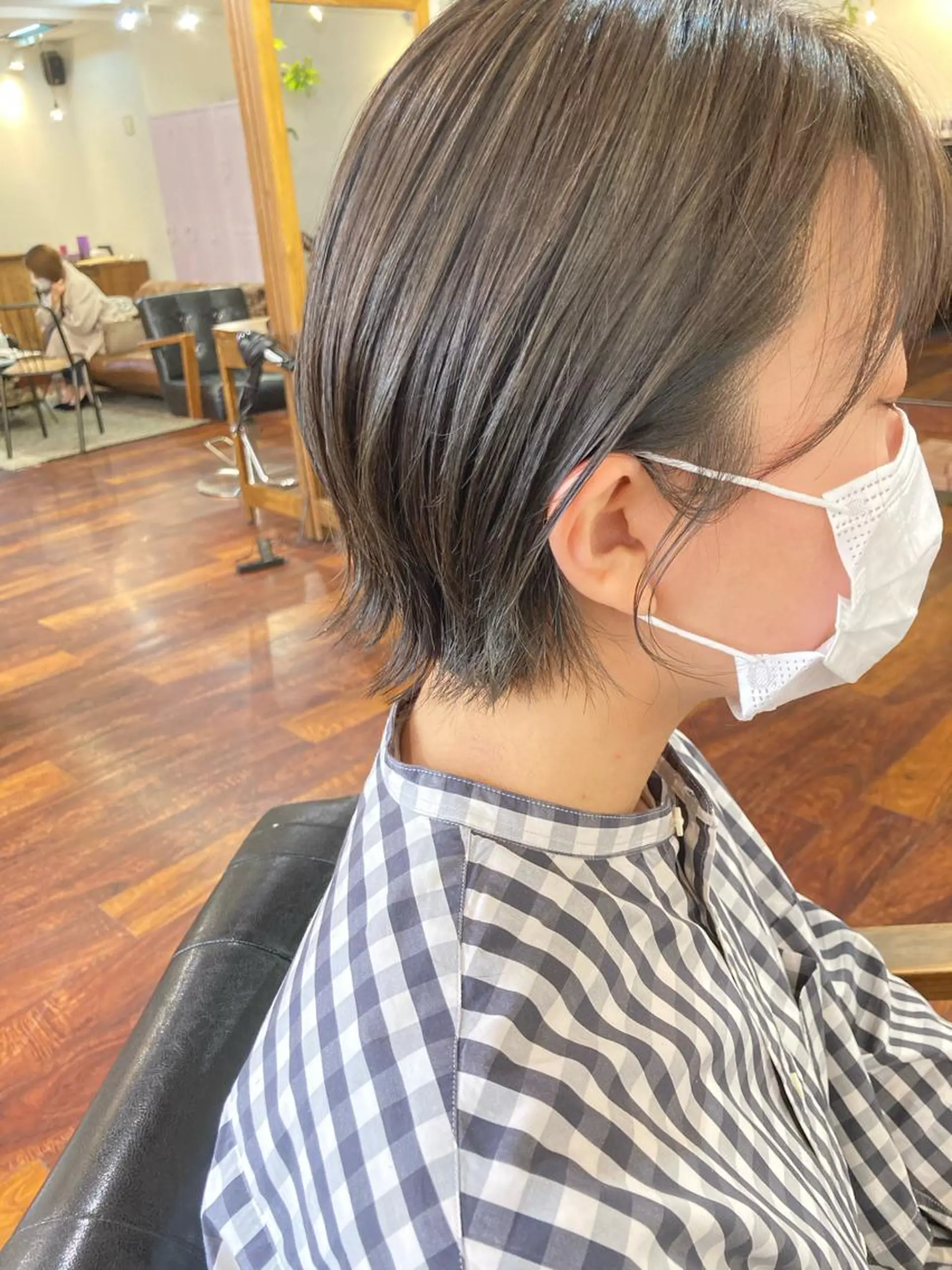ショート カラー ベージュカラー ハイライトカラー ミント ミントベージュ ハイライト ヘアカラー 小木曽智美 /ボブ/ショートのヘアスタイル