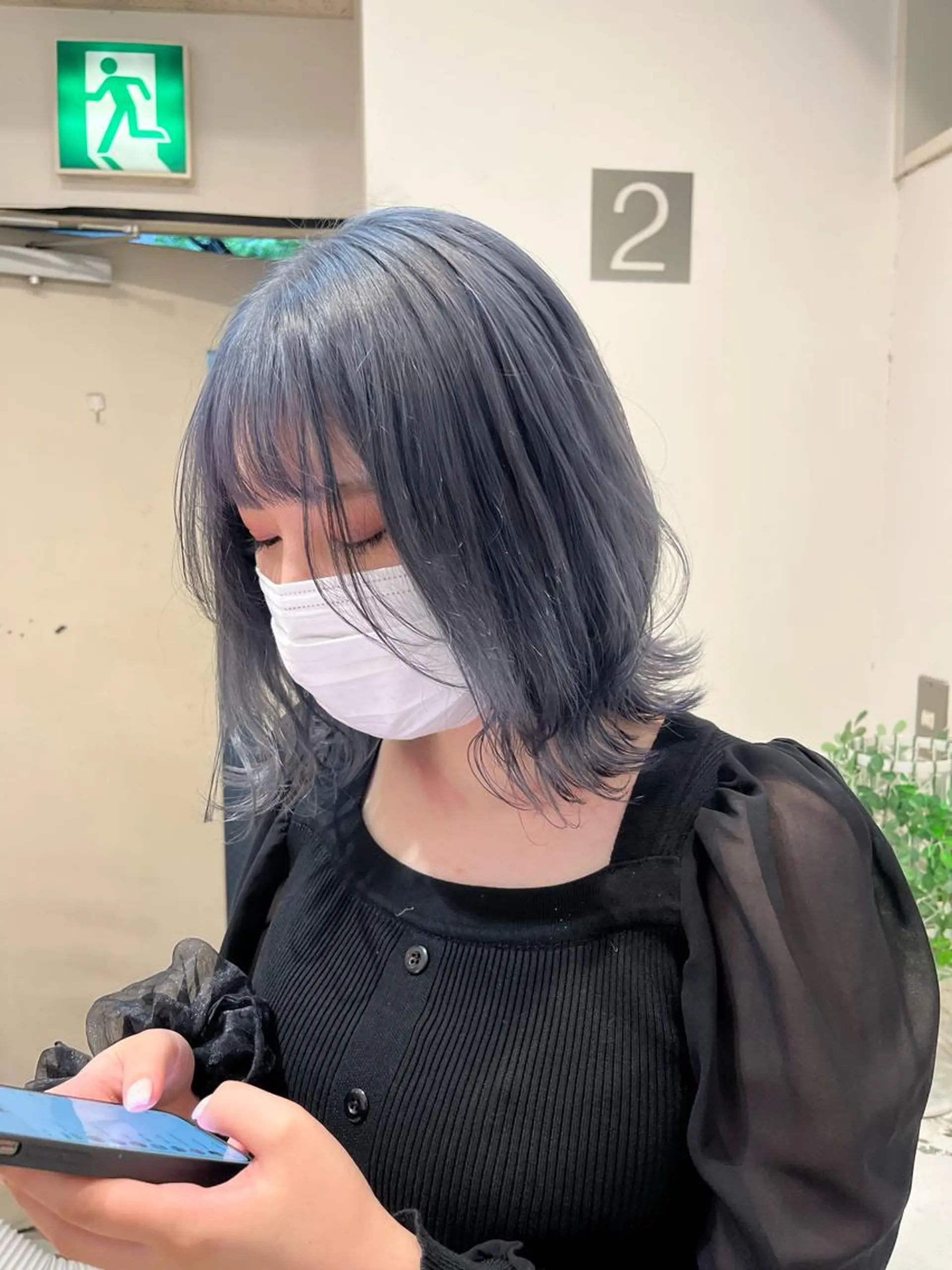カラー ブルーカラー ブルーグレー 💠つたふうか/ 韓国/メンズヘア💠のヘアスタイル