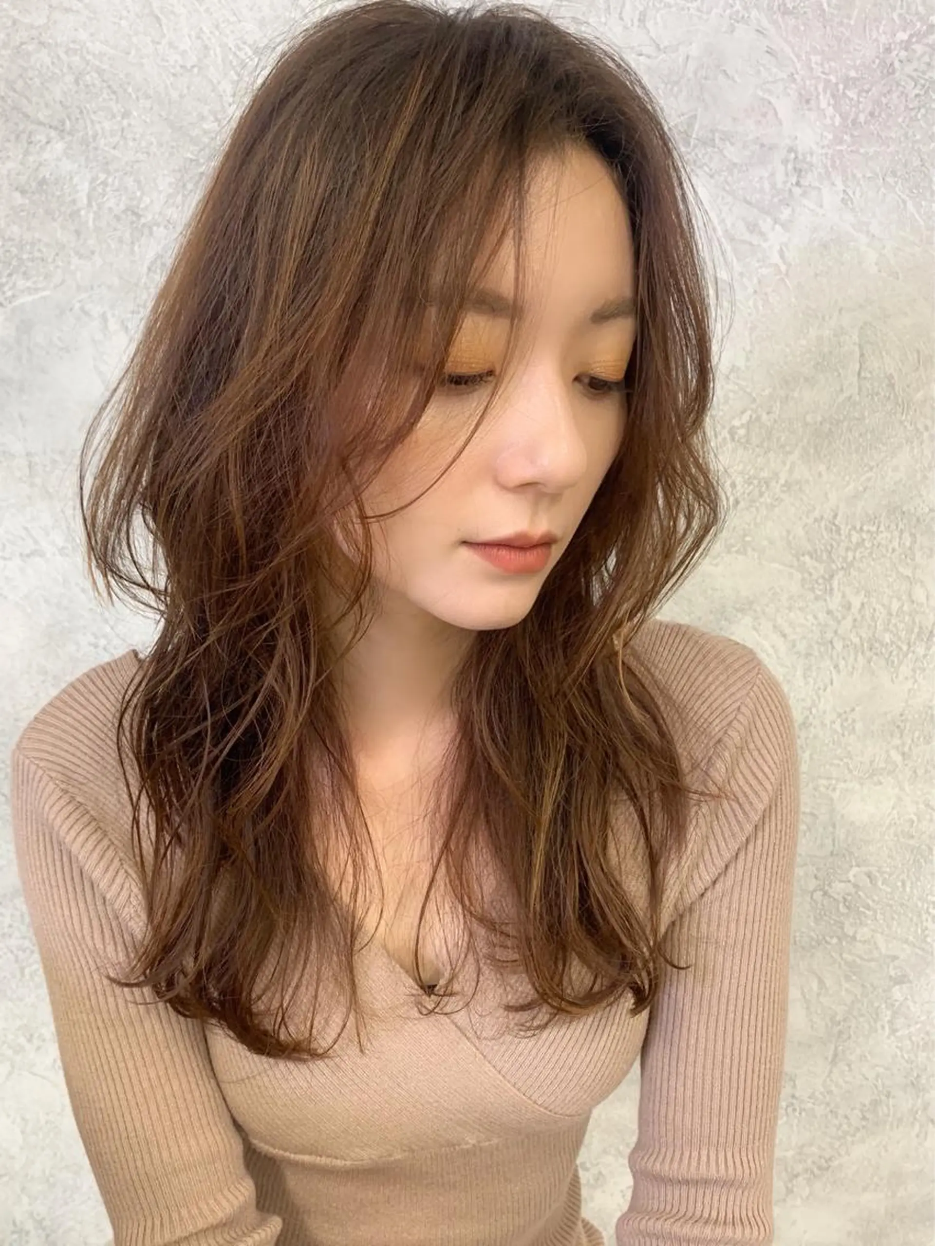 ロング カラー 海外レイヤー 鯉渕のヘアスタイル