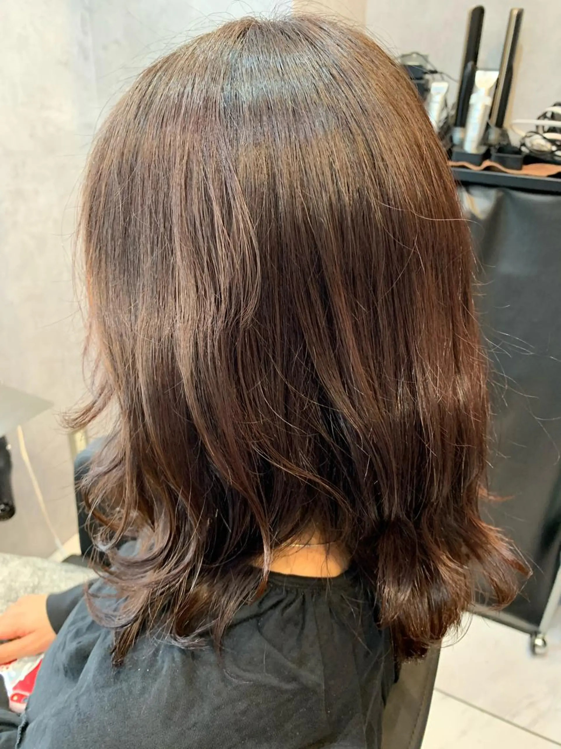 セミロング カラー ブラウンカラー ピンクカラー ピンクブラウン ヘアカラー トリートメント 透明感/ブリーチ縮毛 /髪質改善/星野純一のヘアスタイル