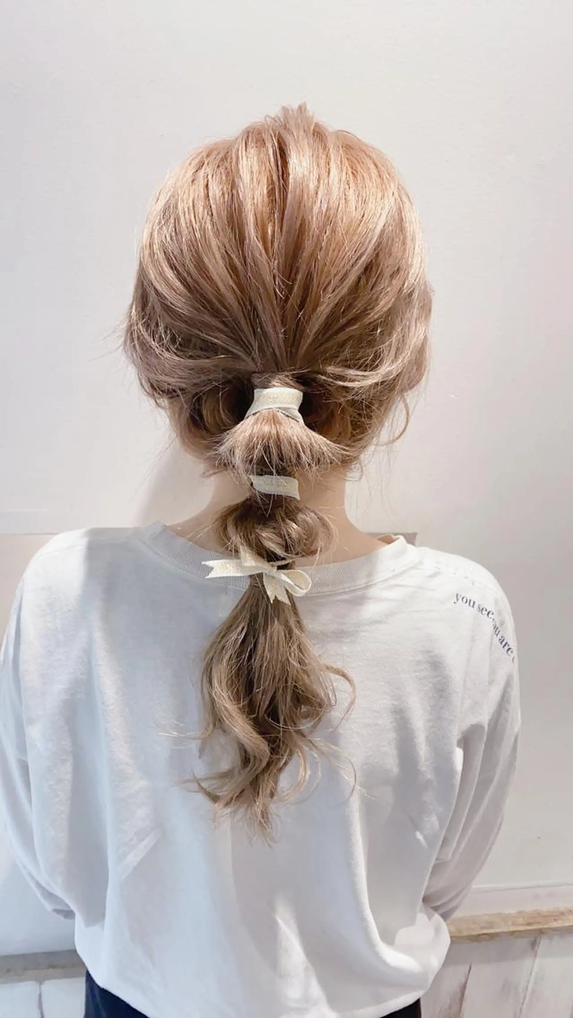 ロング カラー ヘアアレンジ ブリーチ ケアブリーチ 透明感カラー ヘアカラー ヘアアレンジ♡博多 髪質改善/艶カラーのヘアスタイル