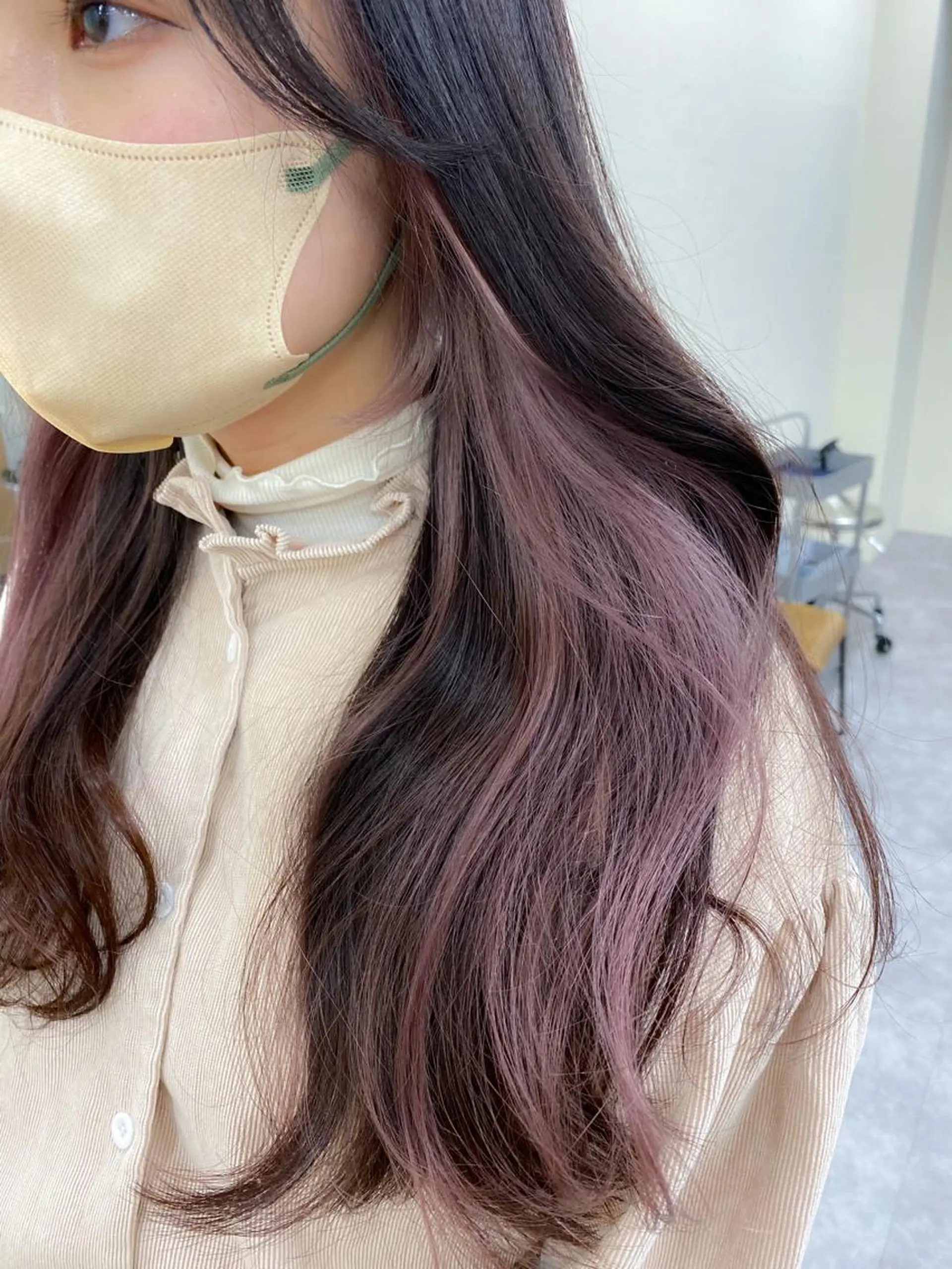 ミディアム カラー ブリーチ ヘアカラー レイヤー暖色カラー 池袋Yamamotoのヘアスタイル