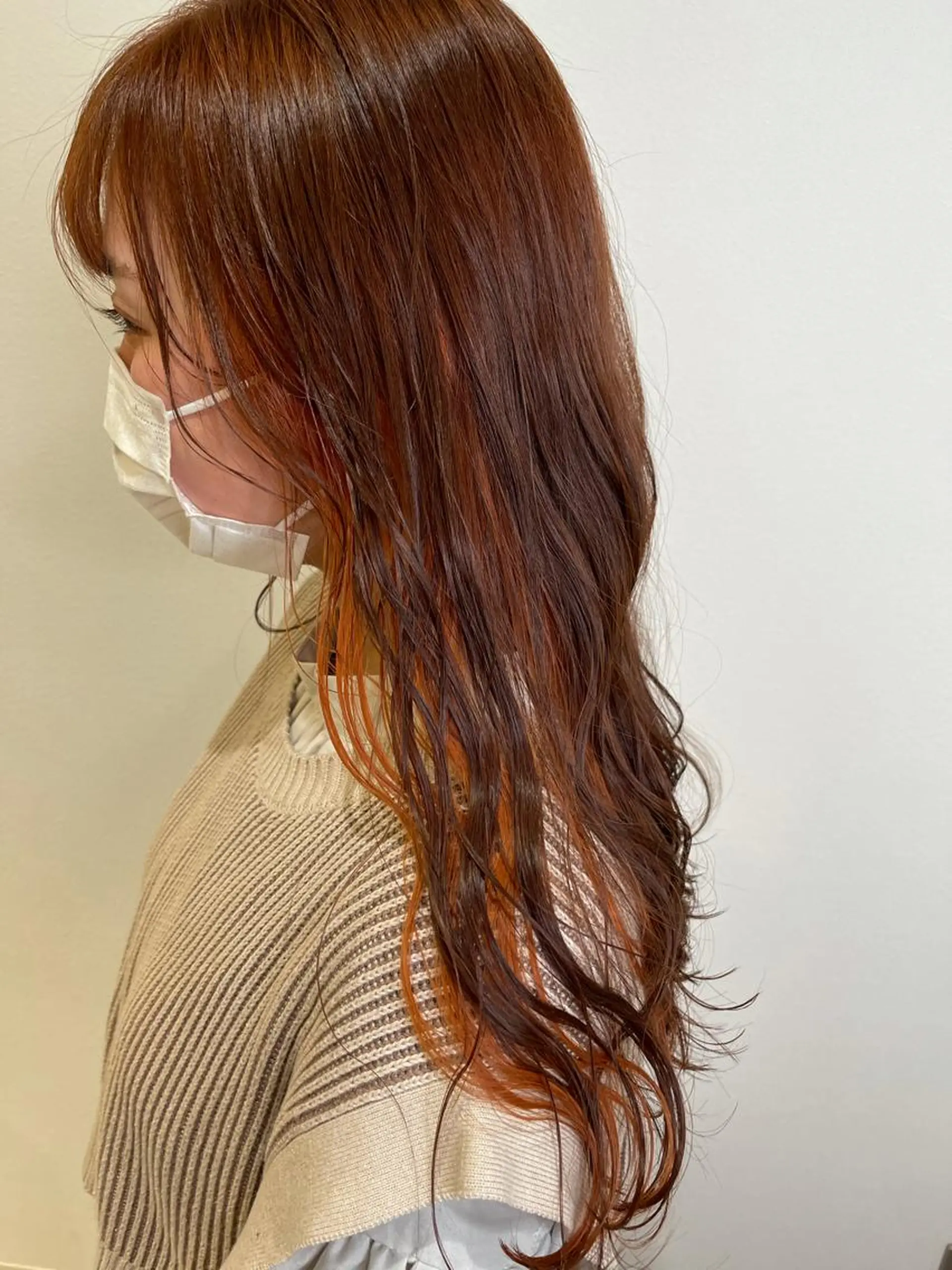 ロング ボブ ハイライト 髪質改善 韓国風ヘア トリートメント BRIDGE HAIR所属・BRIDGE あきらのヘアスタイル