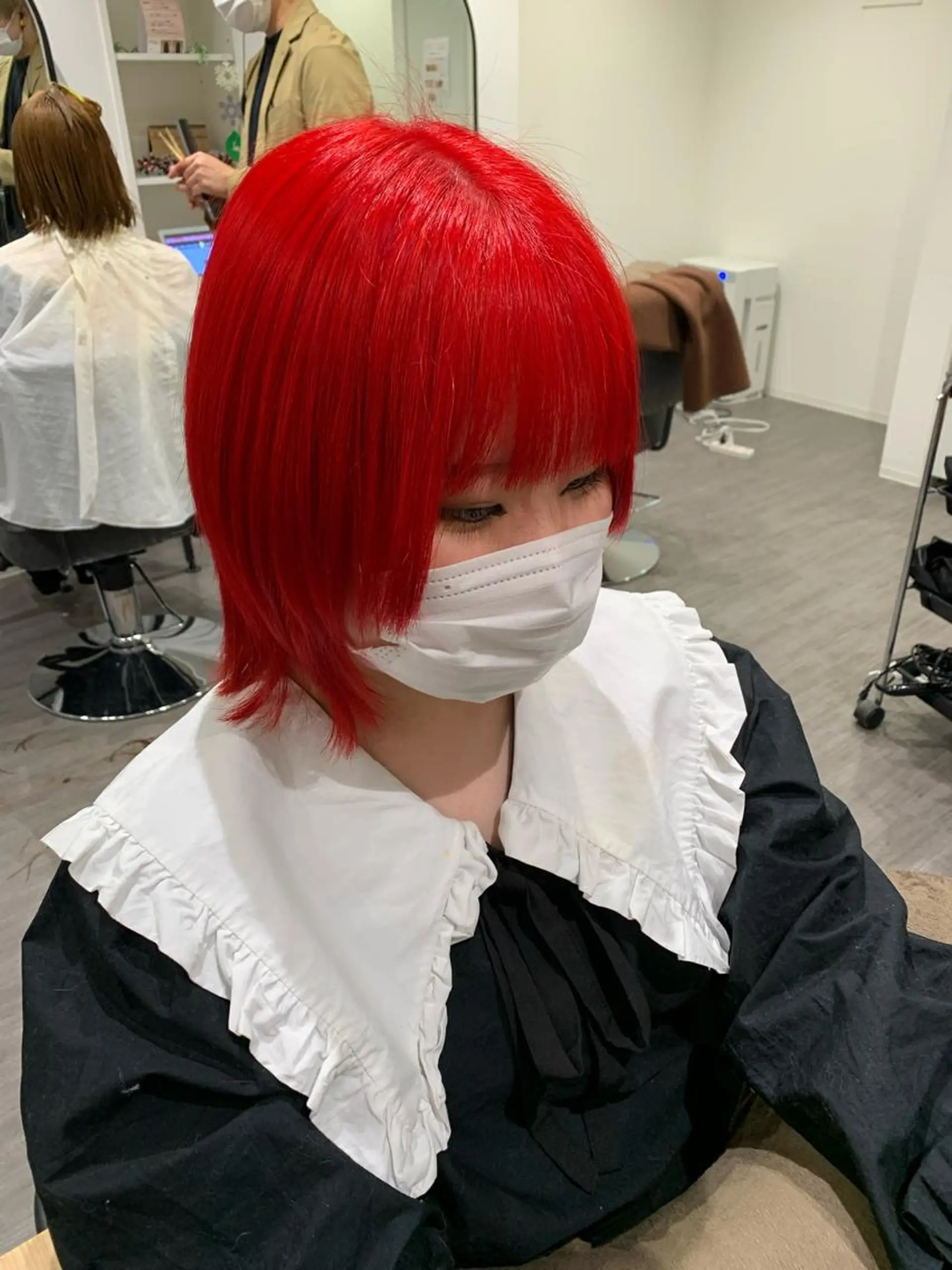 ミディアム カラー 上田 紗也のヘアスタイル