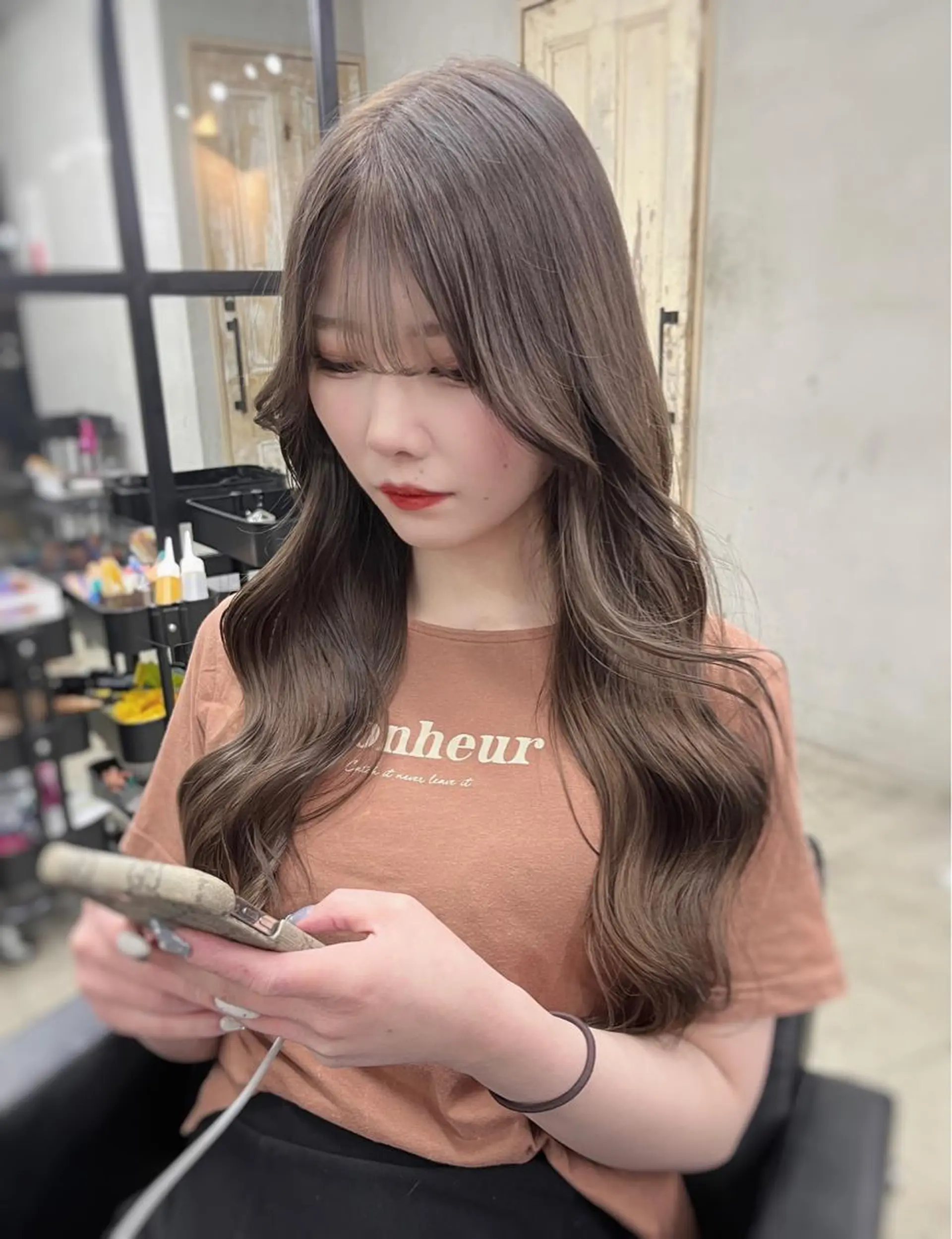 ロング カラー パーマ ヘアアレンジ メンズ キッズ ネイル マツエク・マツパ アイブロウ グレージュ ミルクティーグレージュ 🌸グレージュ/ 艶髪🌸yutaのヘアスタイル