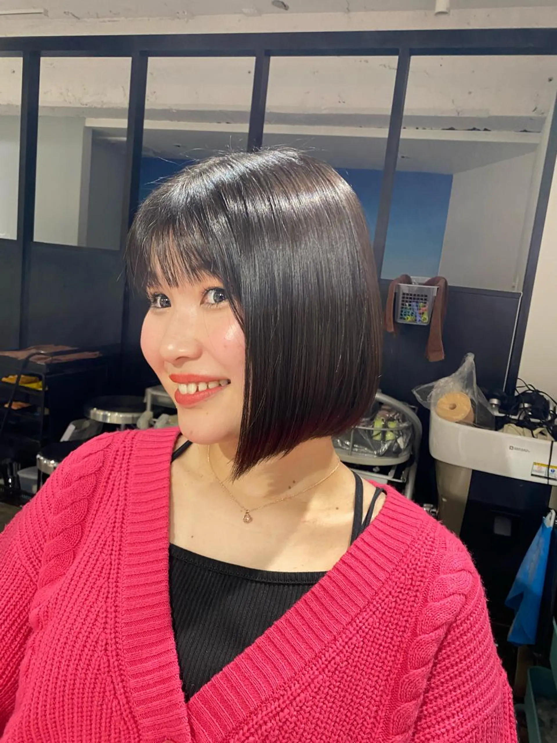 ショート 髪質改善 韓国風ヘア 酸性ストレート カット ヘアカラー トリートメント 韓国風レイヤーカット 💎髪質改善"yuiのヘアスタイル