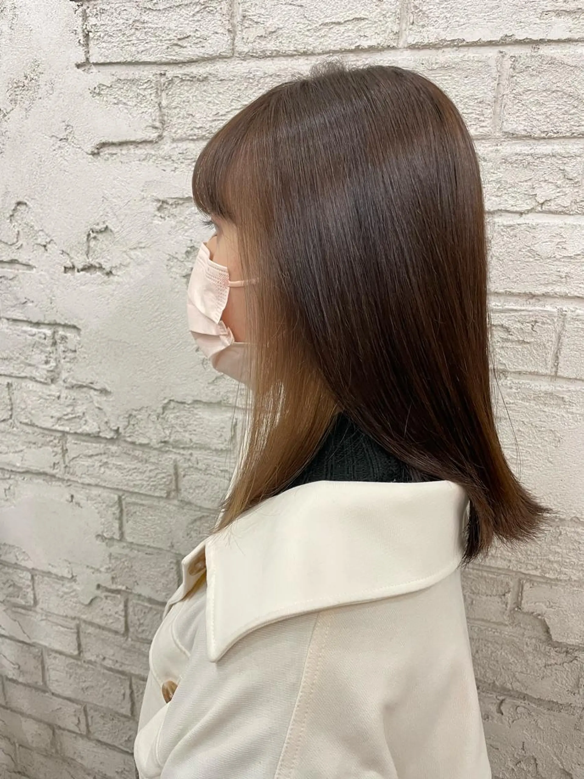 ミディアム ヘアカラー トリートメント ブリーチカラーボブ sayo🧸🤎のヘアスタイル