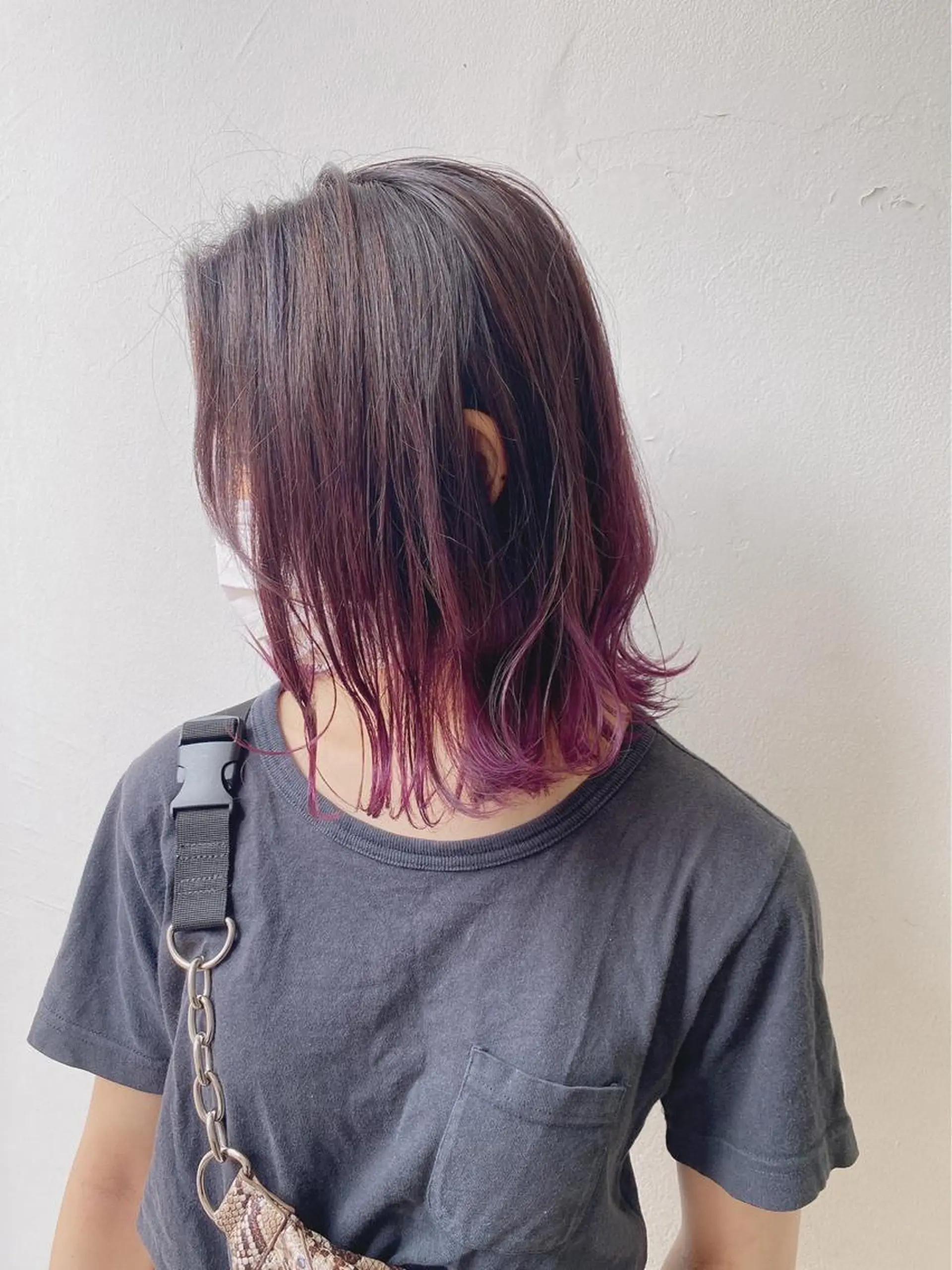 ミディアム カラー ヘアアレンジ グラデーションカラー パープルカラー 川田流輝 艶髪カラー/髪質改善のヘアスタイル