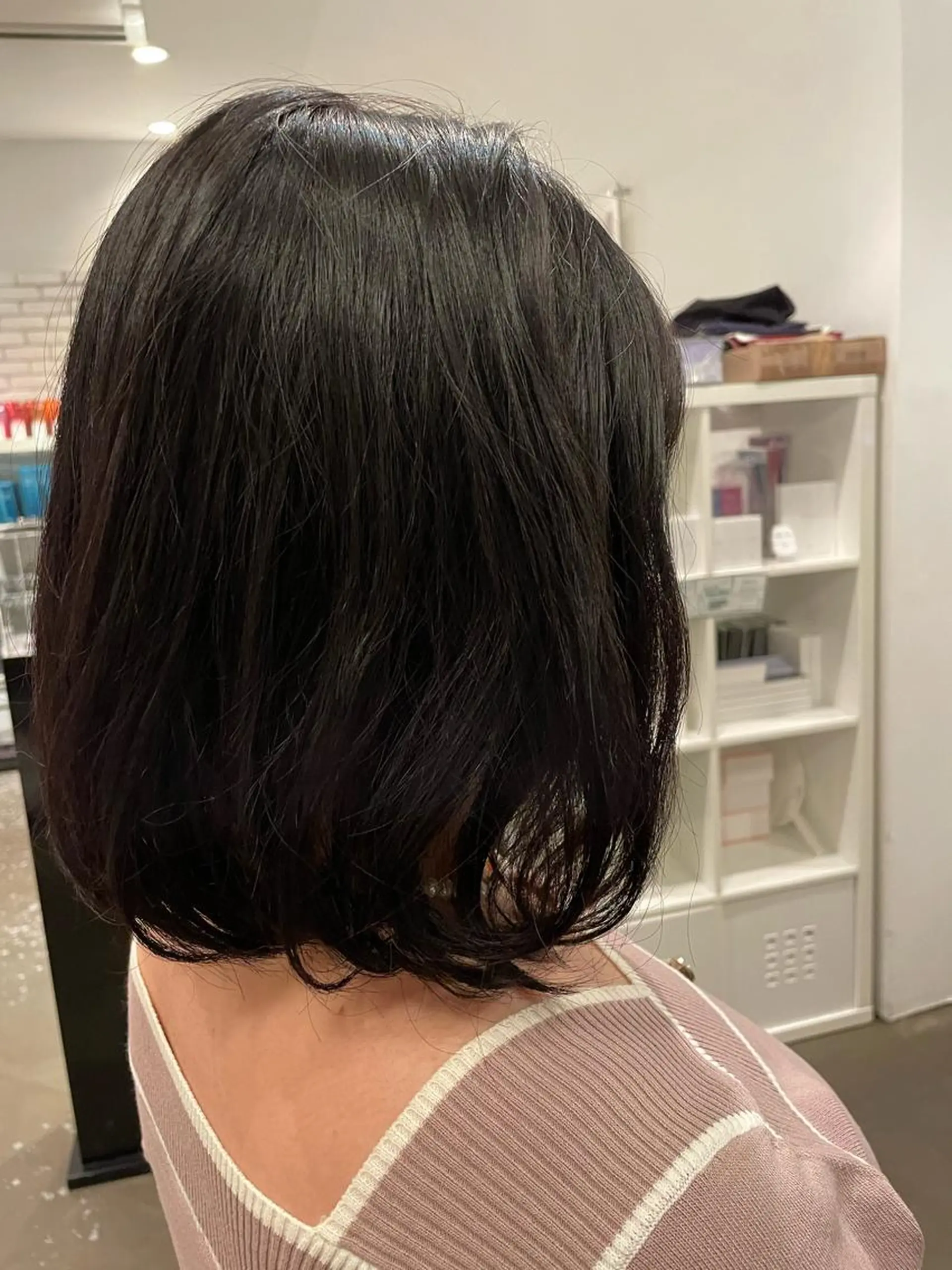 ミディアム パーマ 🍑まき/カット /髪質改善カラー🍑のヘアスタイル