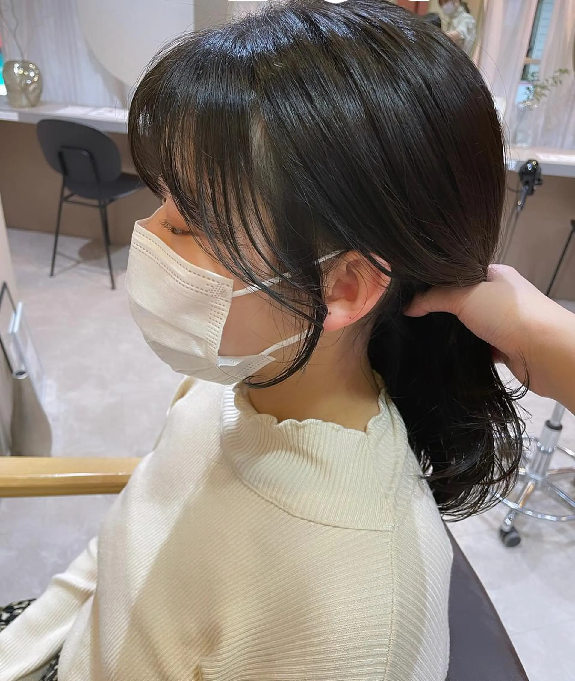 ミディアム カラー 顔周りカット おくれ毛 沖縄/ヘアアレンジ /ナカノのヘアスタイル