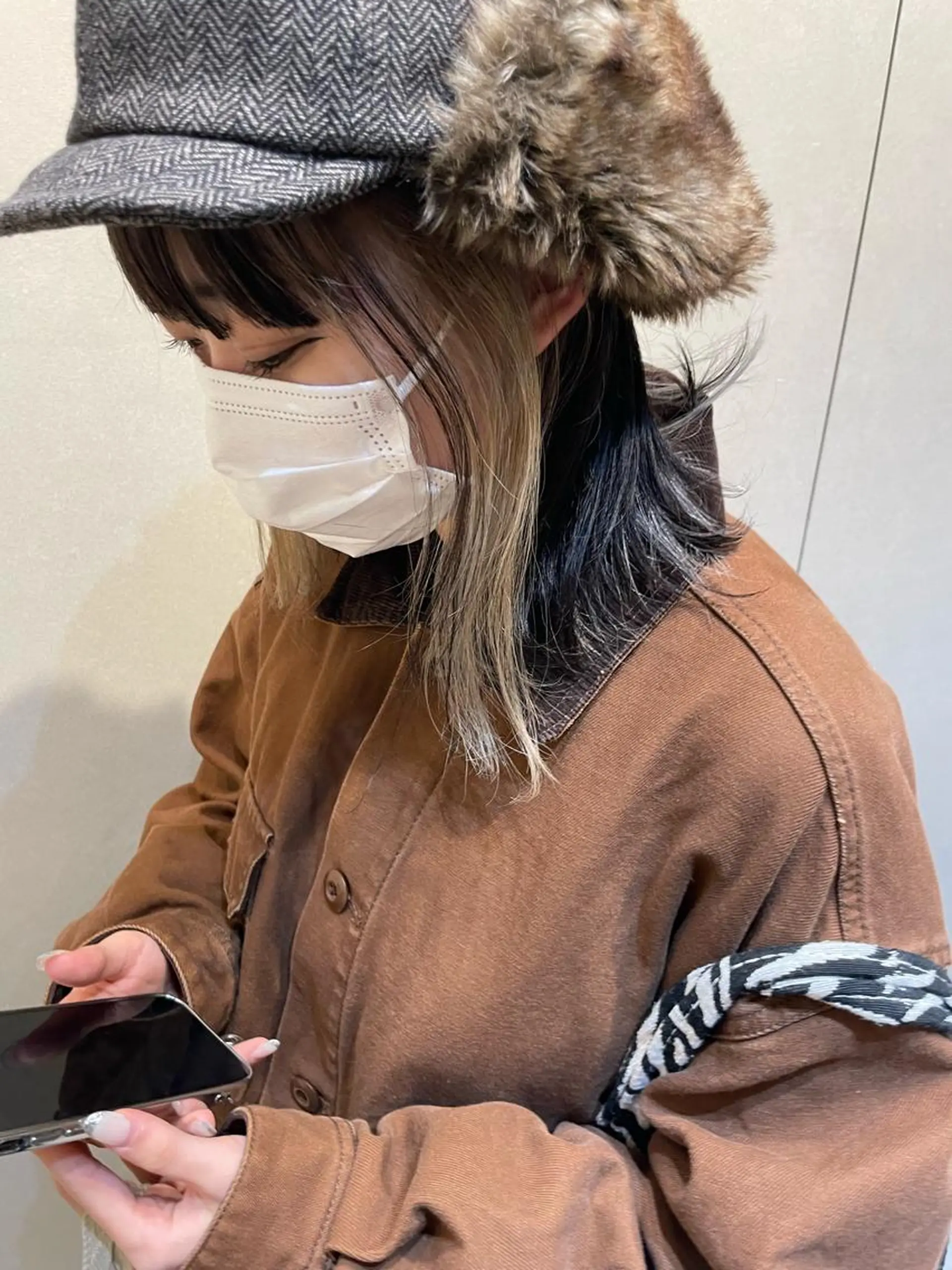ミディアム カラー ミストバング  フェイスフレーミング インナーカラー HAREKE Loopidea所属・鈴木結花/立川美容師 /モデル募集のヘアスタイル