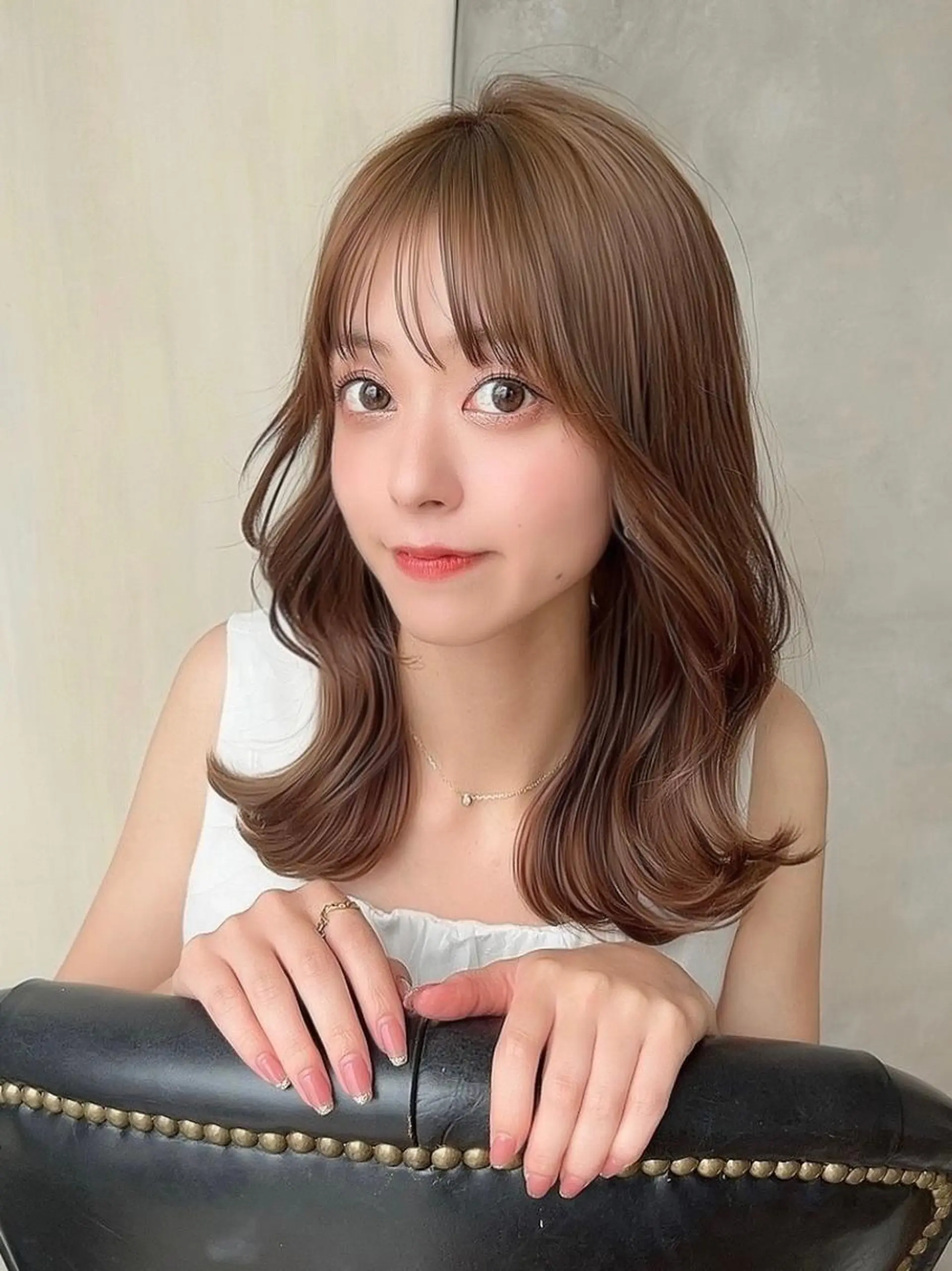 ミディアム くびれヘア 髪質改善 縮毛矯正 カット ヘアカラー トリートメント 🧡くびれヘア/前髪 顔周り🧡久原結衣のヘアスタイル