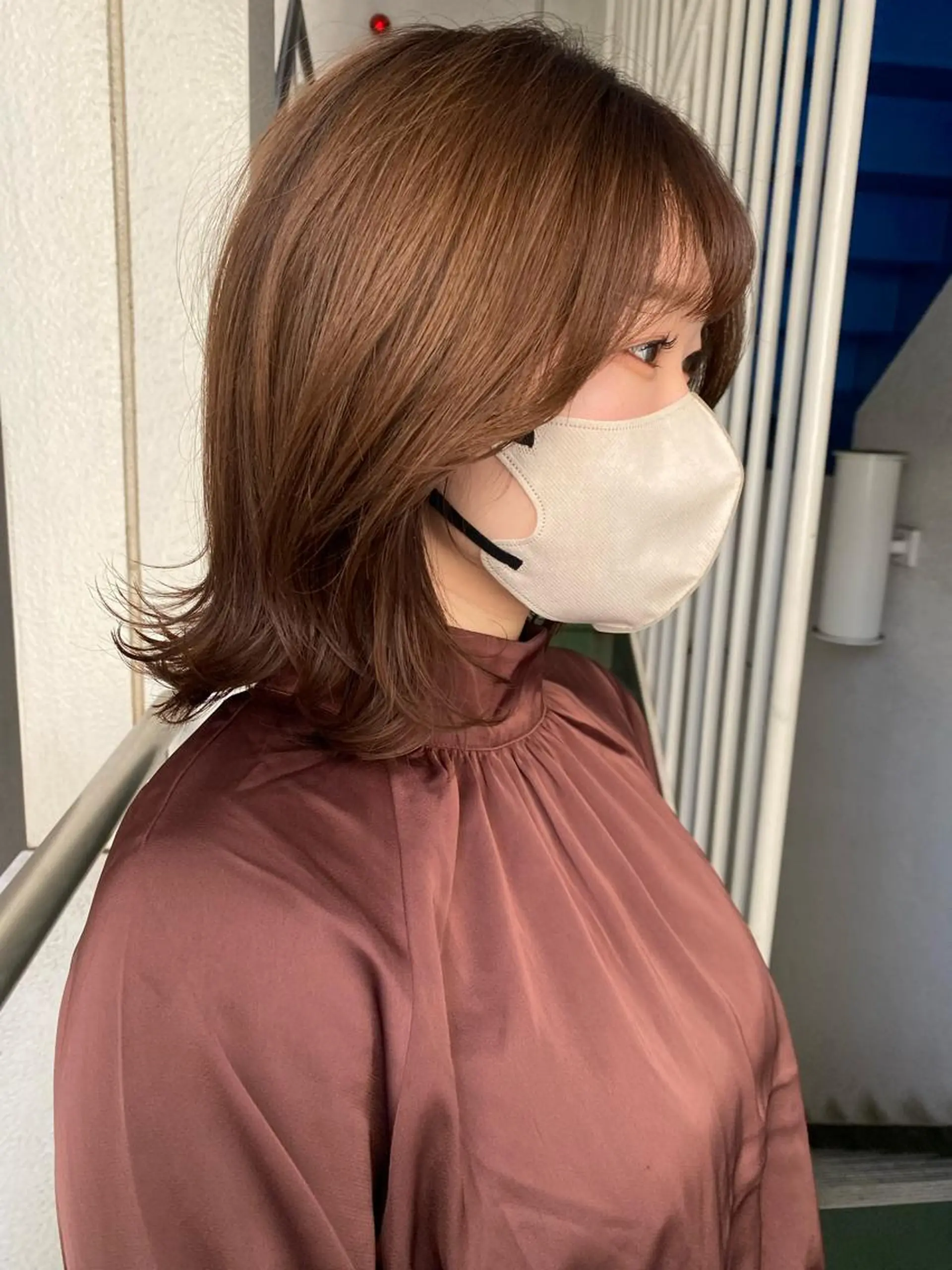 ミディアム カラー ブラウンカラー チョコレートブラウン yiye 青山所属・無料カットモデル募集 🌱ひょうがのヘアスタイル