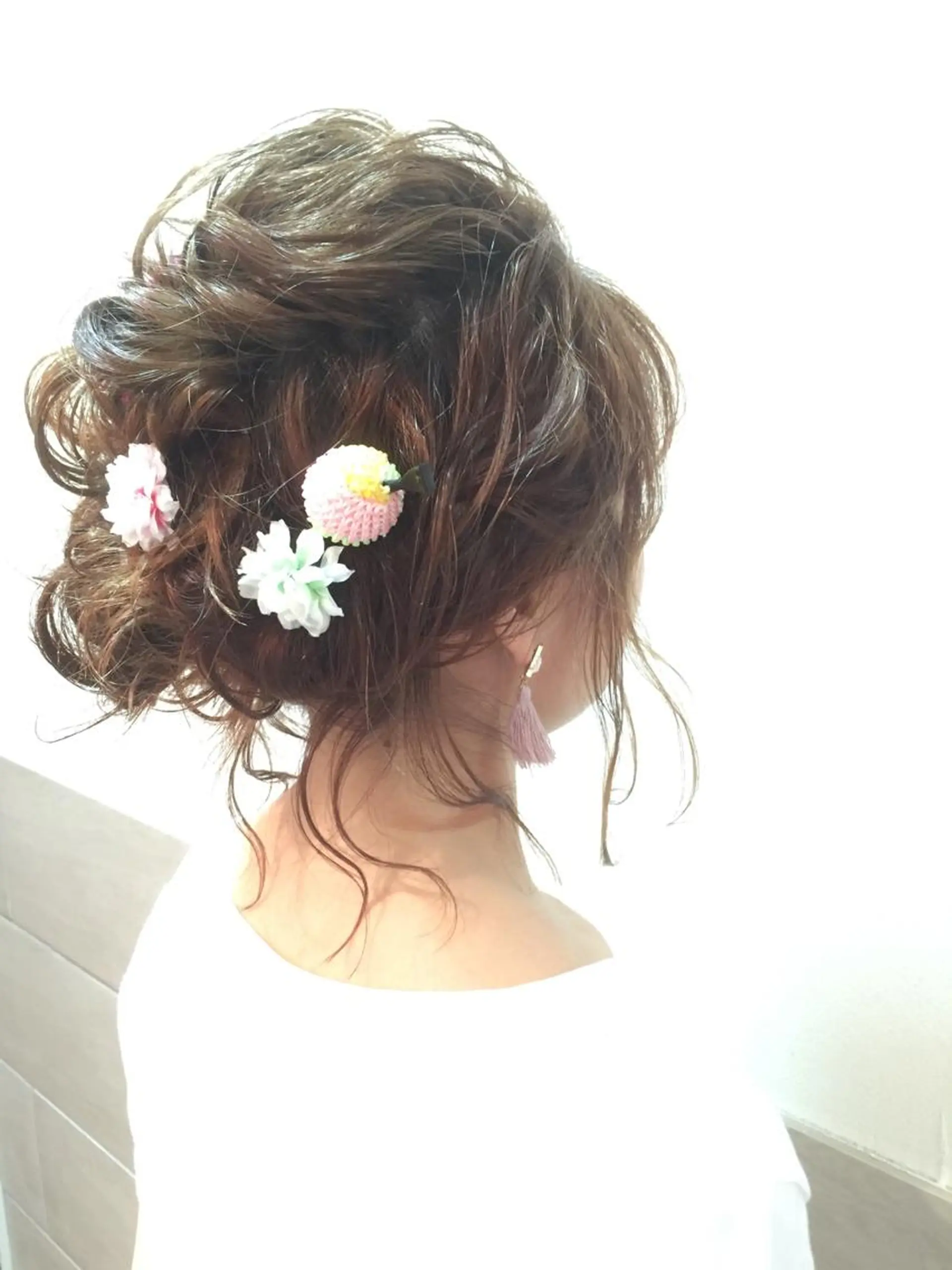 セミロング カラー パーマ ヘアアレンジ おくれ毛 可愛いを作る神 ナオヒロのヘアスタイル