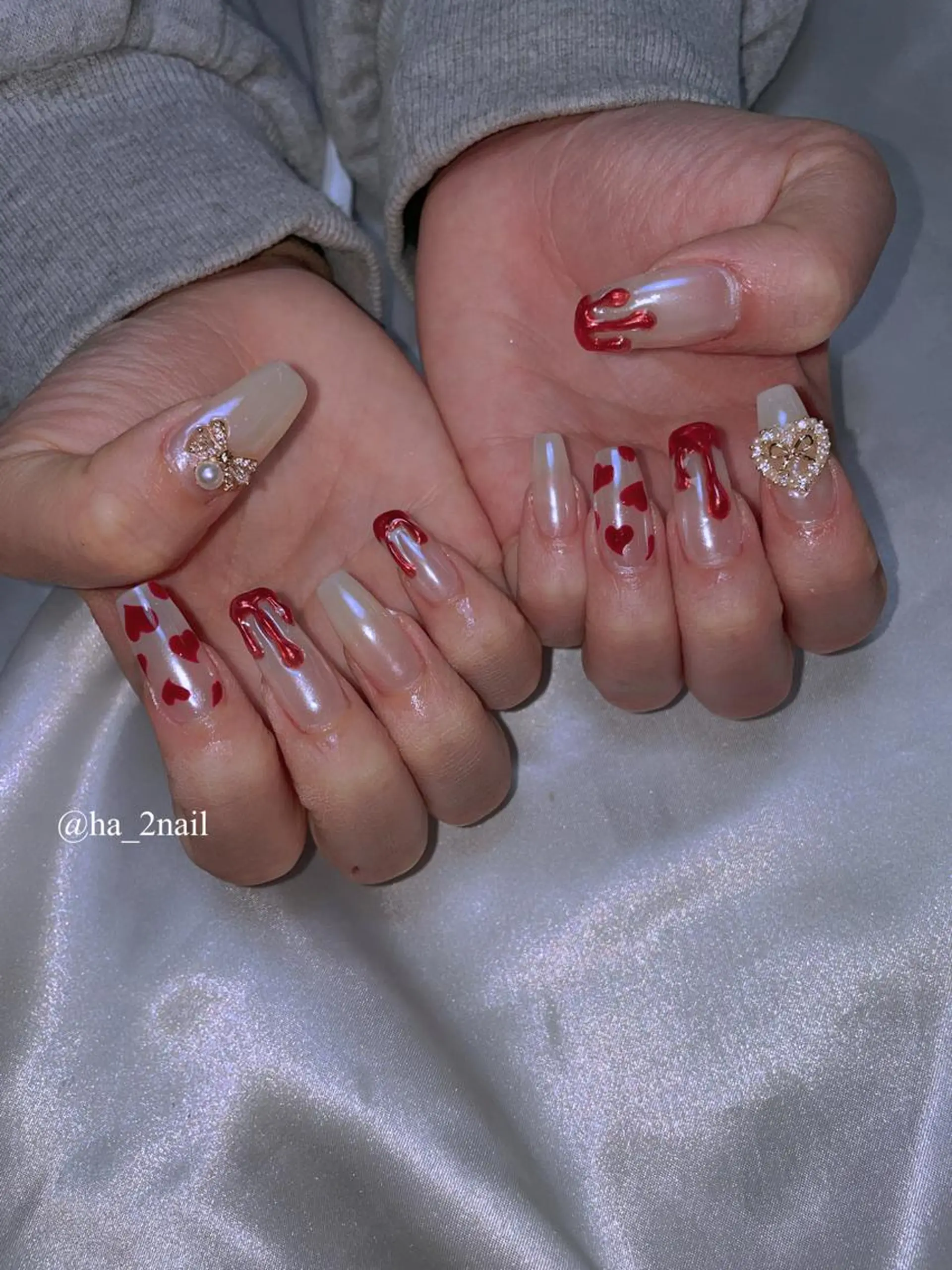ネイル バレンタイン NAIL and EYELASH ALPHA.所属・ALPHA. 姫繇のネイルデザイン