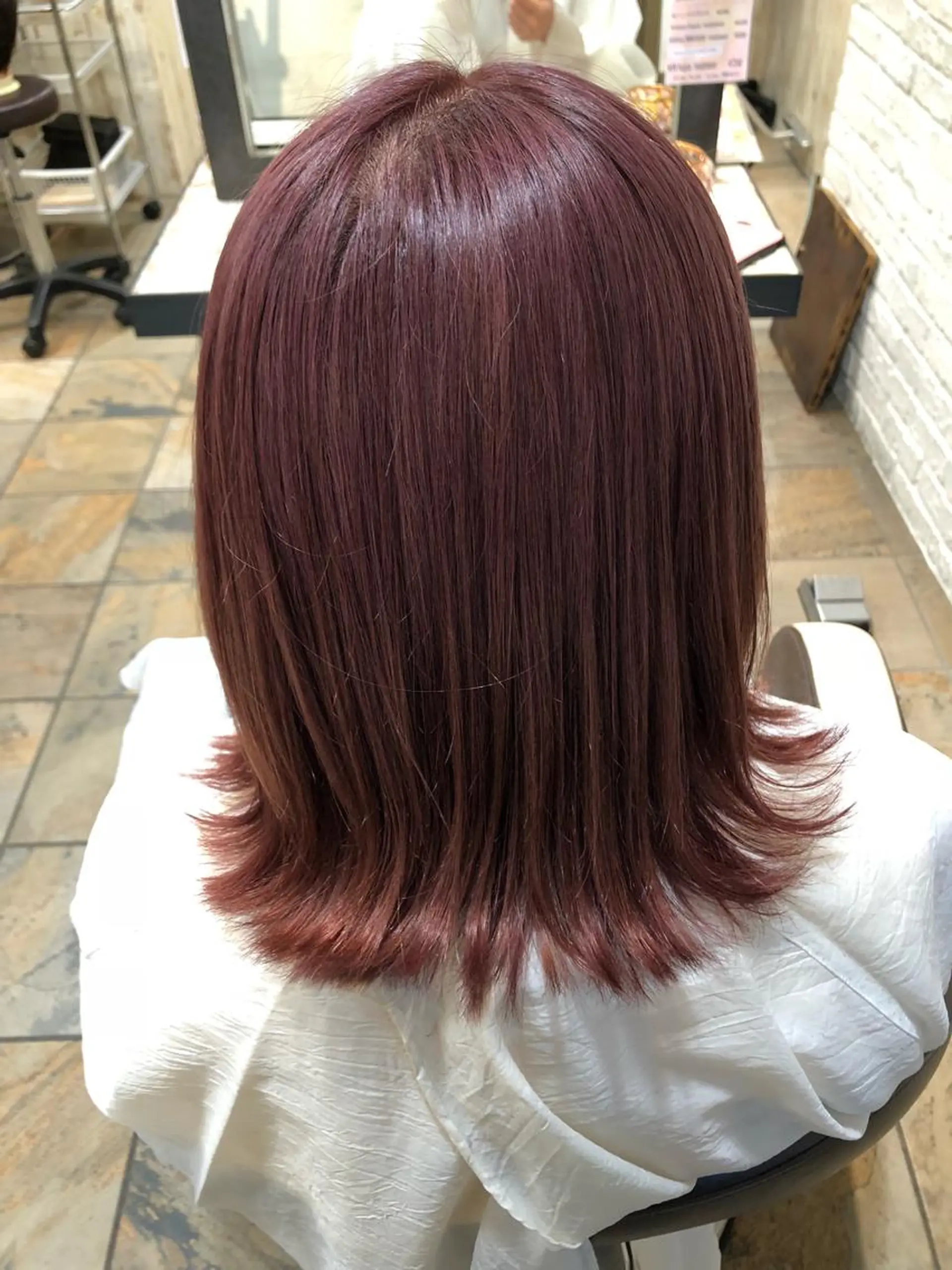 ミディアム カラー ブリーチ ピンクカラー ピンクパープル パープルカラー 🌞メンズパーマ ONOE💈のヘアスタイル