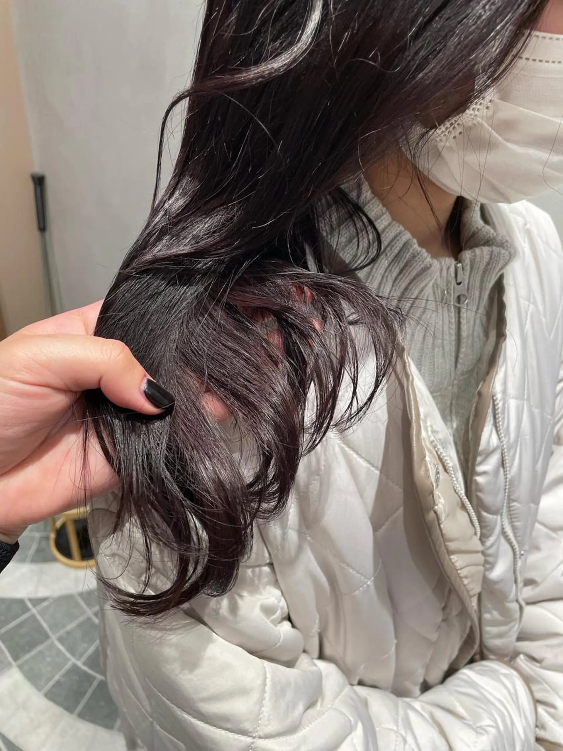 ロング カラー ブラウンカラー ピンクカラー ピンクブラウン 森 遥菜のヘアスタイル
