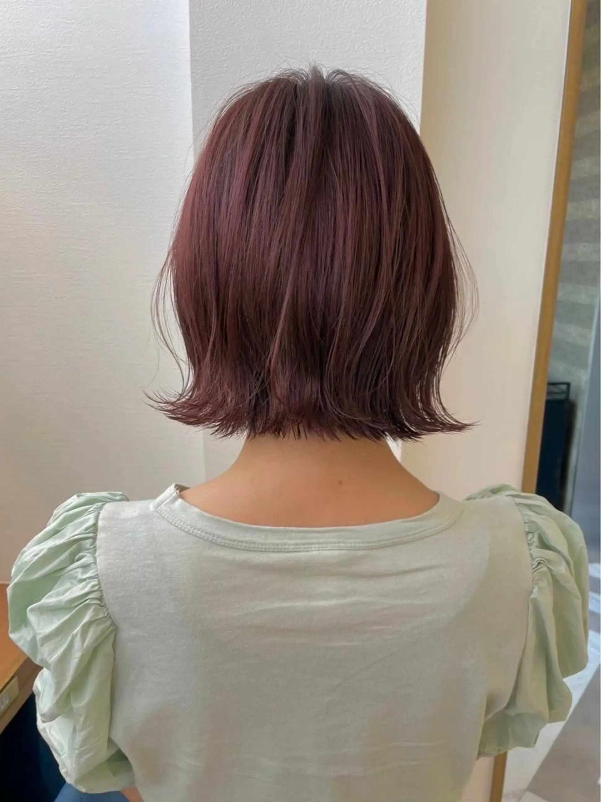 ミディアム カラー 切りっぱなしボブ ショートボブ ブリーチ ケアブリーチ ダブルカラー ✂️大人レイヤー✂️ 店長　渡部晃輝のヘアスタイル