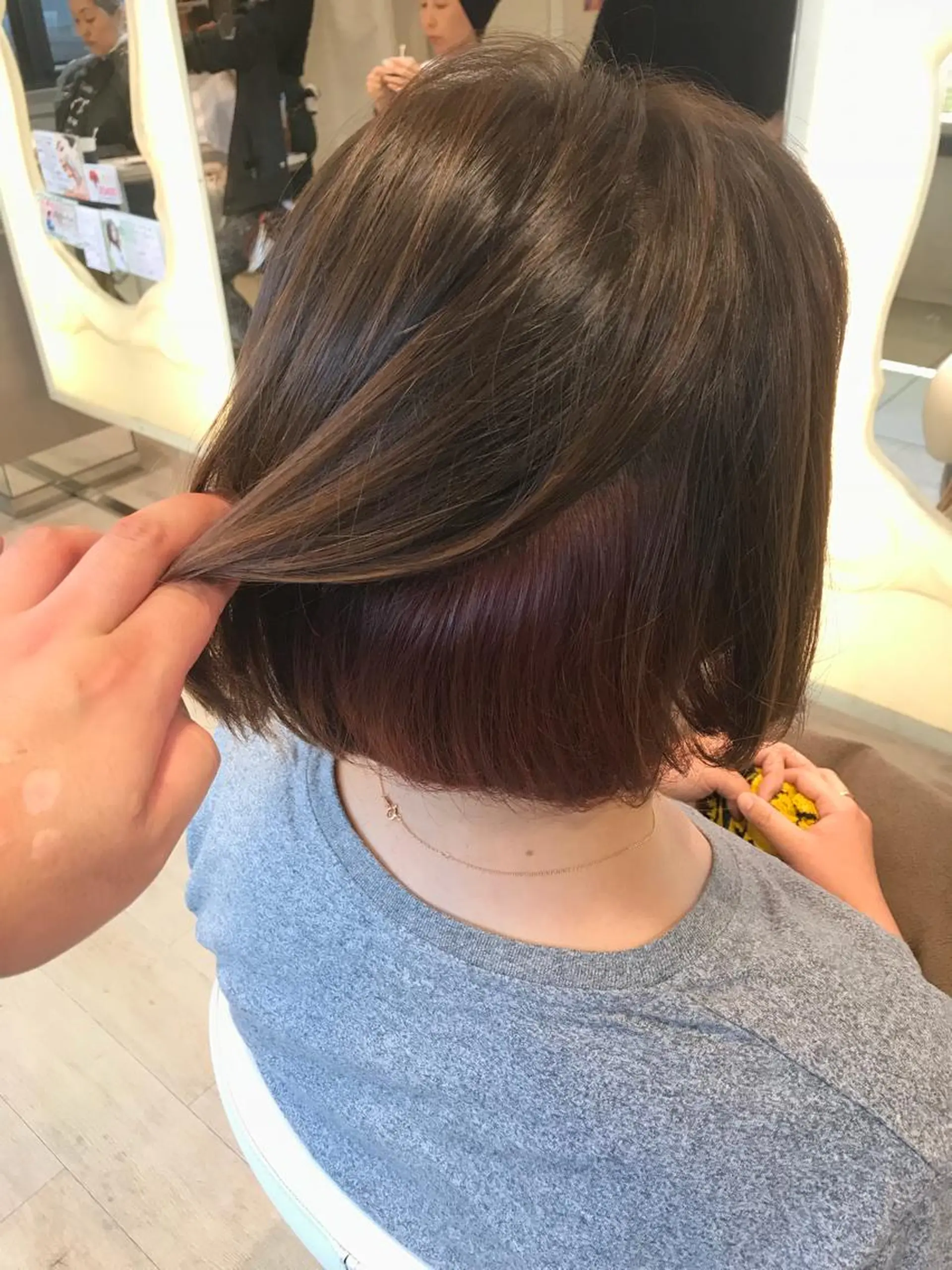 ショート カラー インナーカラー ピンクカラー chiyo yasuのヘアスタイル