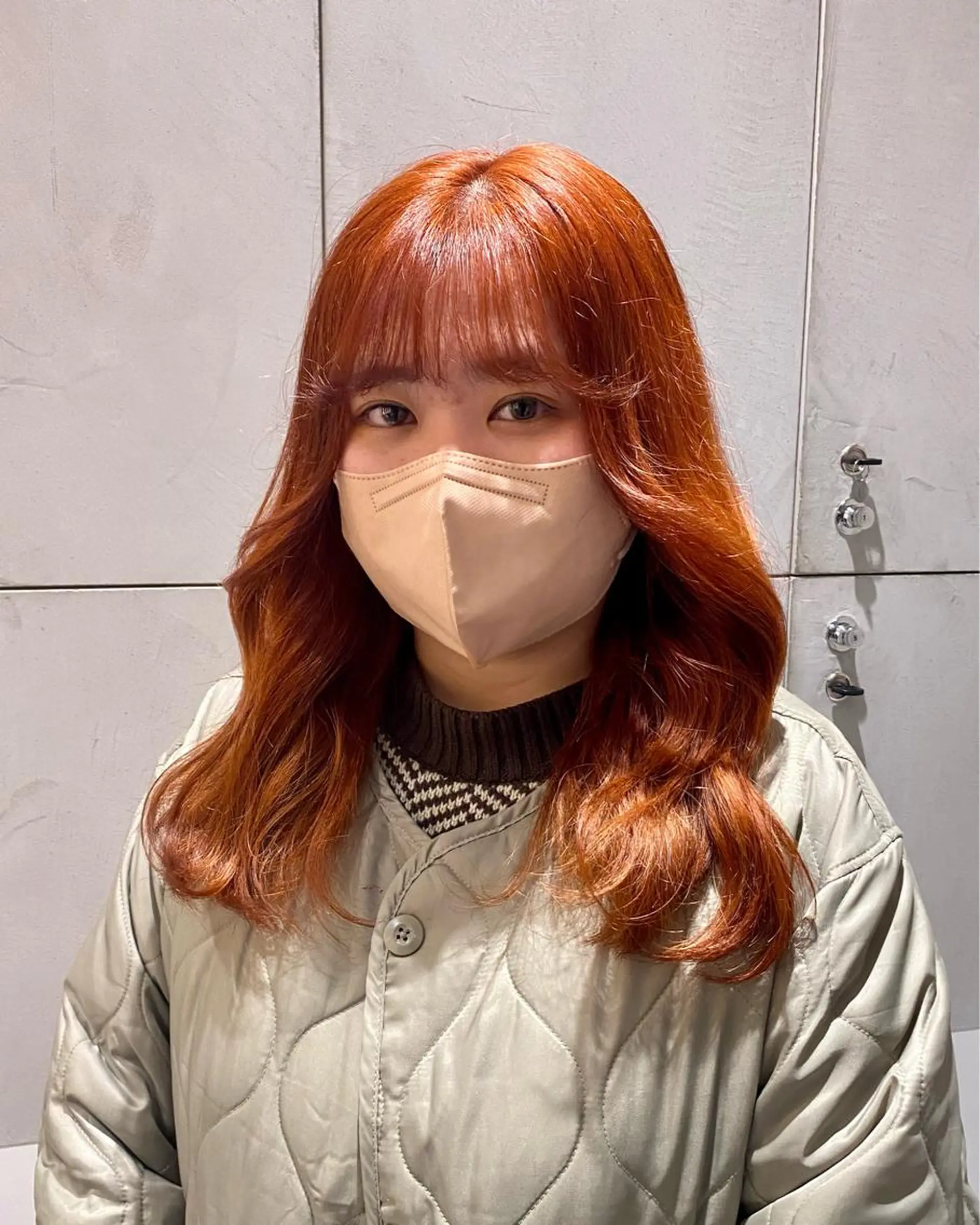 ロング カラー オレンジ ヘアカラー 艶感/ナチュラル 🩵amiのヘアスタイル