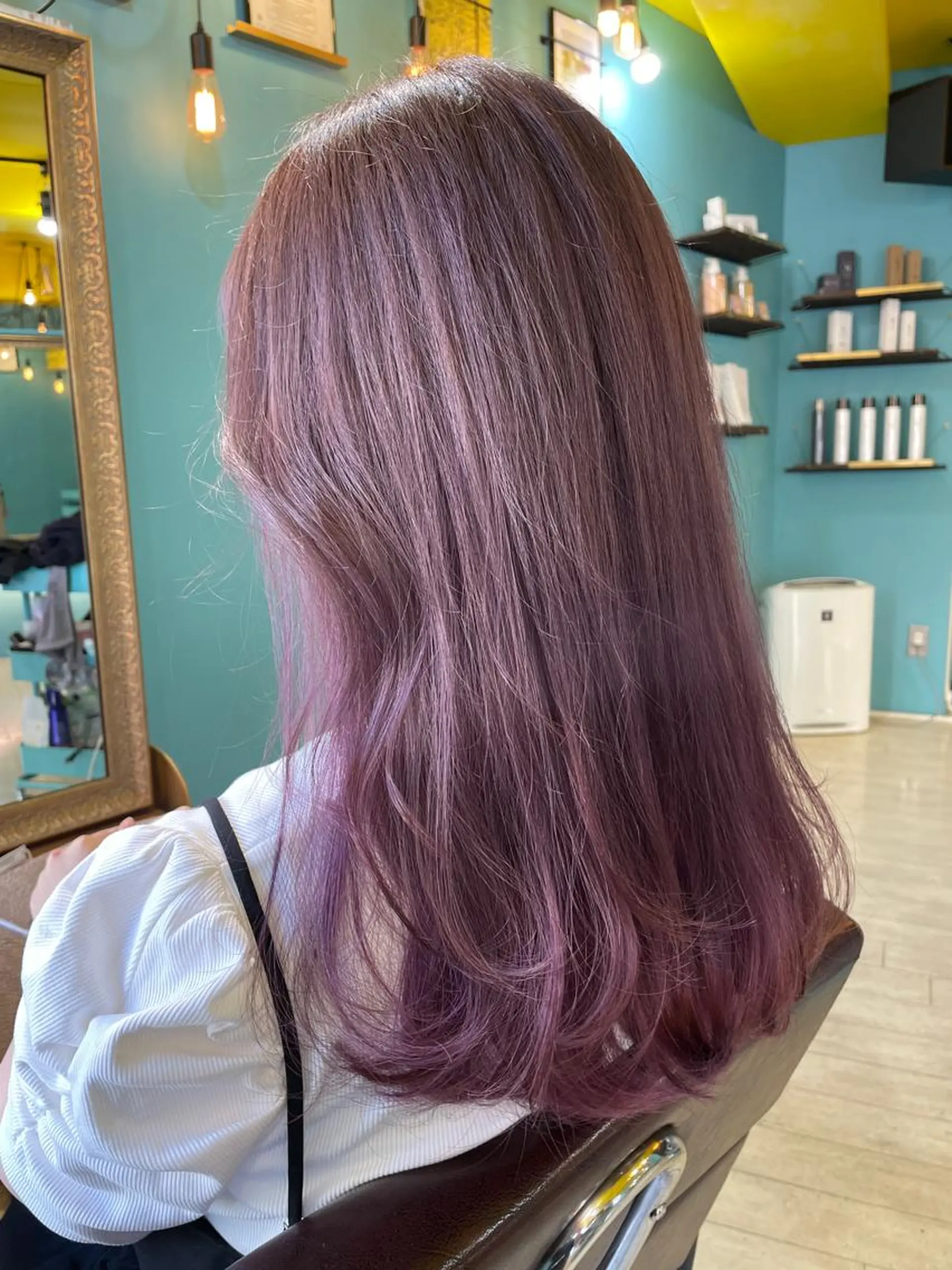 ロング カラー ダブルカラー グラデーションカラー ラベンダーカラー ヘアカラー トリートメント Share  Salon  Reco【GARDEN】所属・末石 智のヘアスタイル