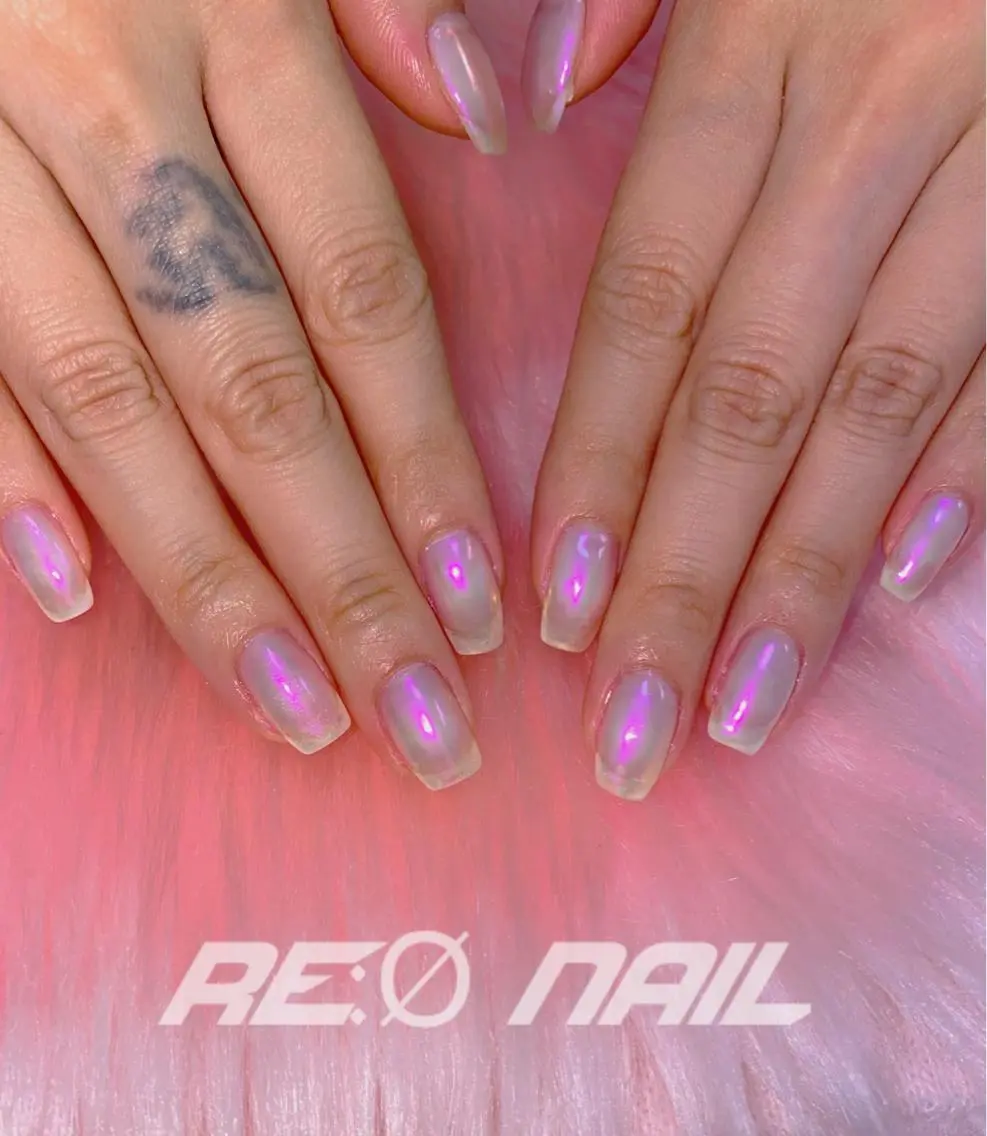 ネイル オーロラネイル ハンドネイル Re:Ø nail 🩵TSUJIのネイルデザイン