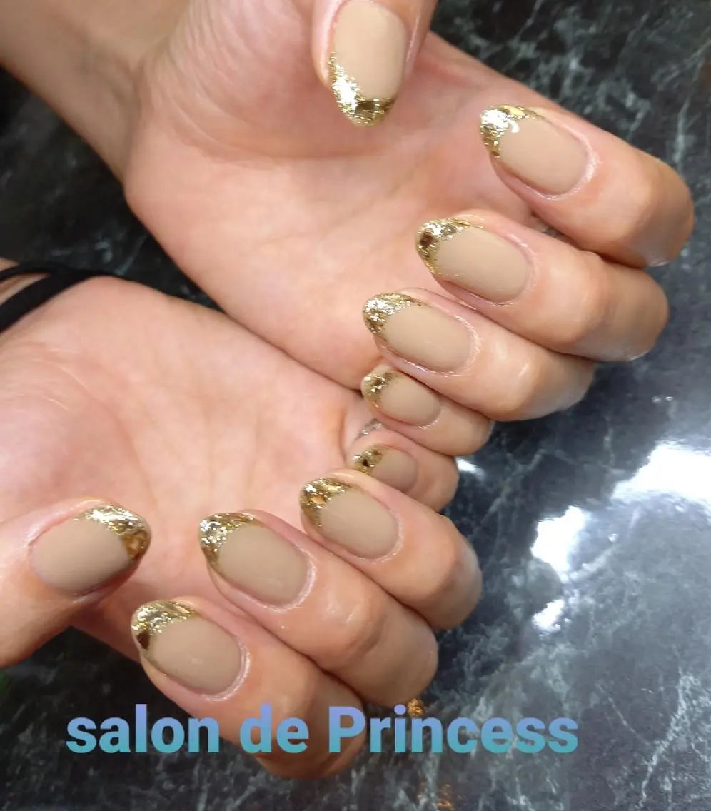 ネイル フレンチネイル ガラスフレンチ salon de  Princessのネイルデザイン