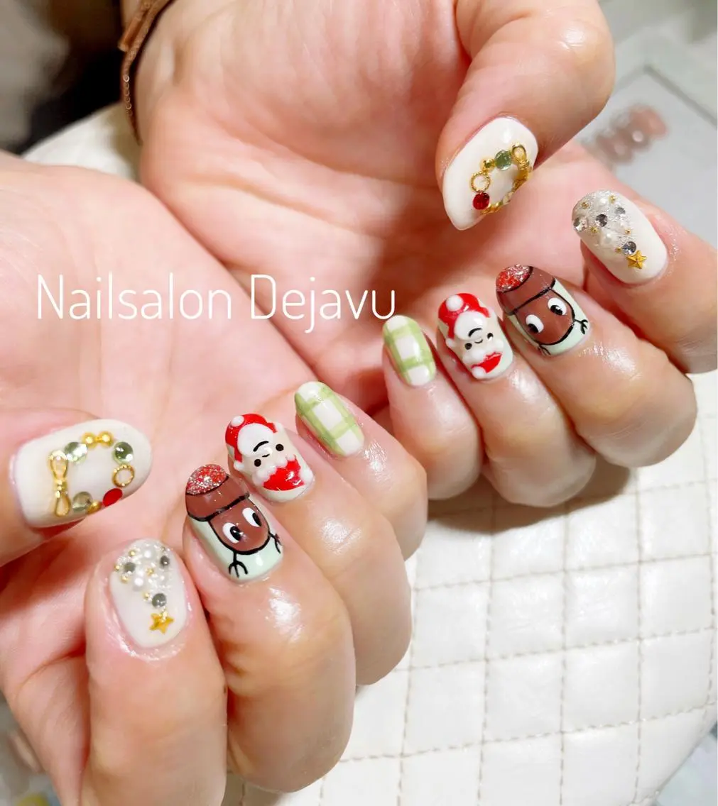 ネイル アートネイル ジェルネイル 冬ネイル クリスマス Nail salon Dejavu 🌿のネイルデザイン