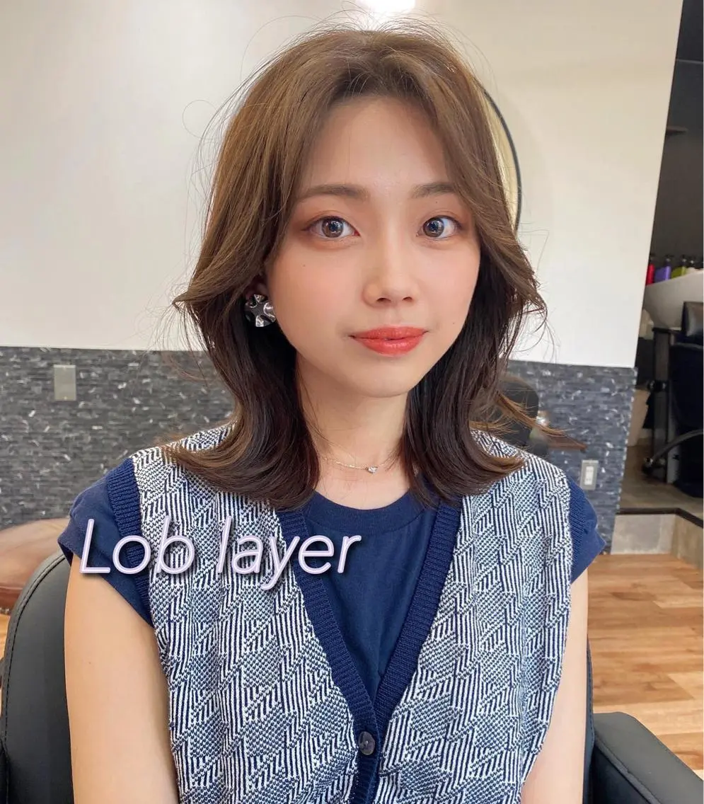ミディアム カラー ベージュカラー くびれヘア 伸ばしかけ 似合わせレイヤー 🇰🇷荒木洋文のヘアスタイル