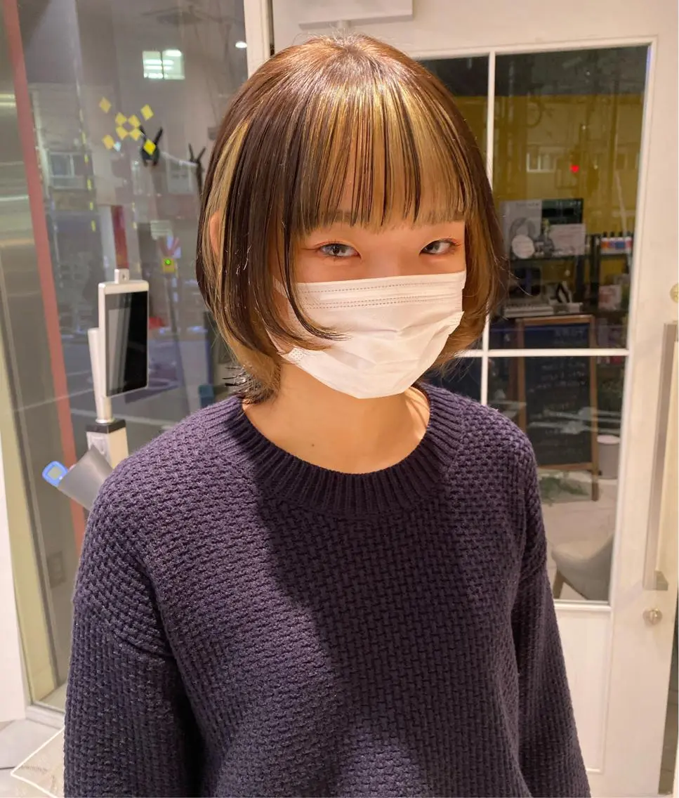 ミディアム カラー ウルフカット ハッシュカット/七海のヘアスタイル