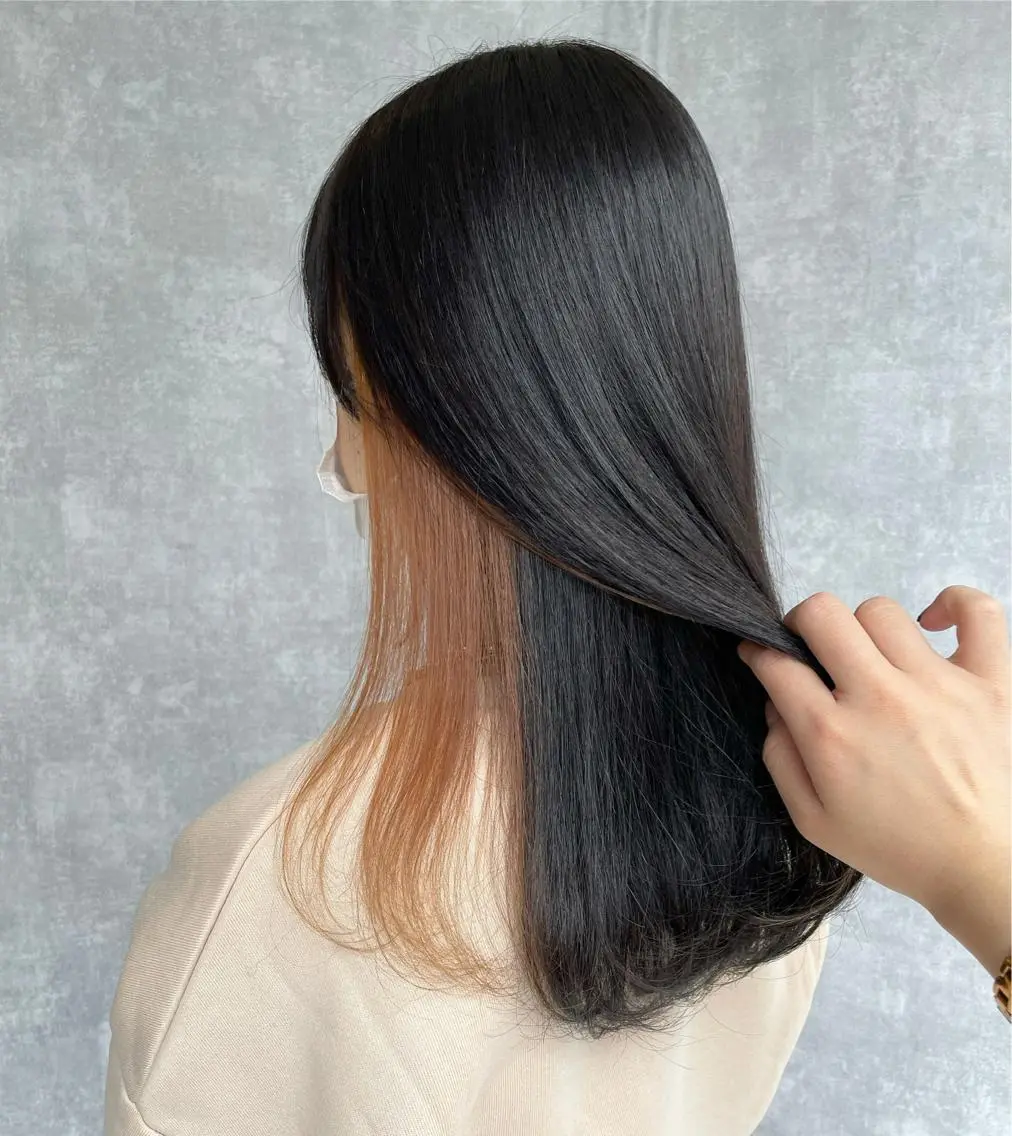 セミロング カラー カット ヘアカラー トリートメント 【完全個室】髪質改善 暖色カラー/山崎唯奈のヘアスタイル