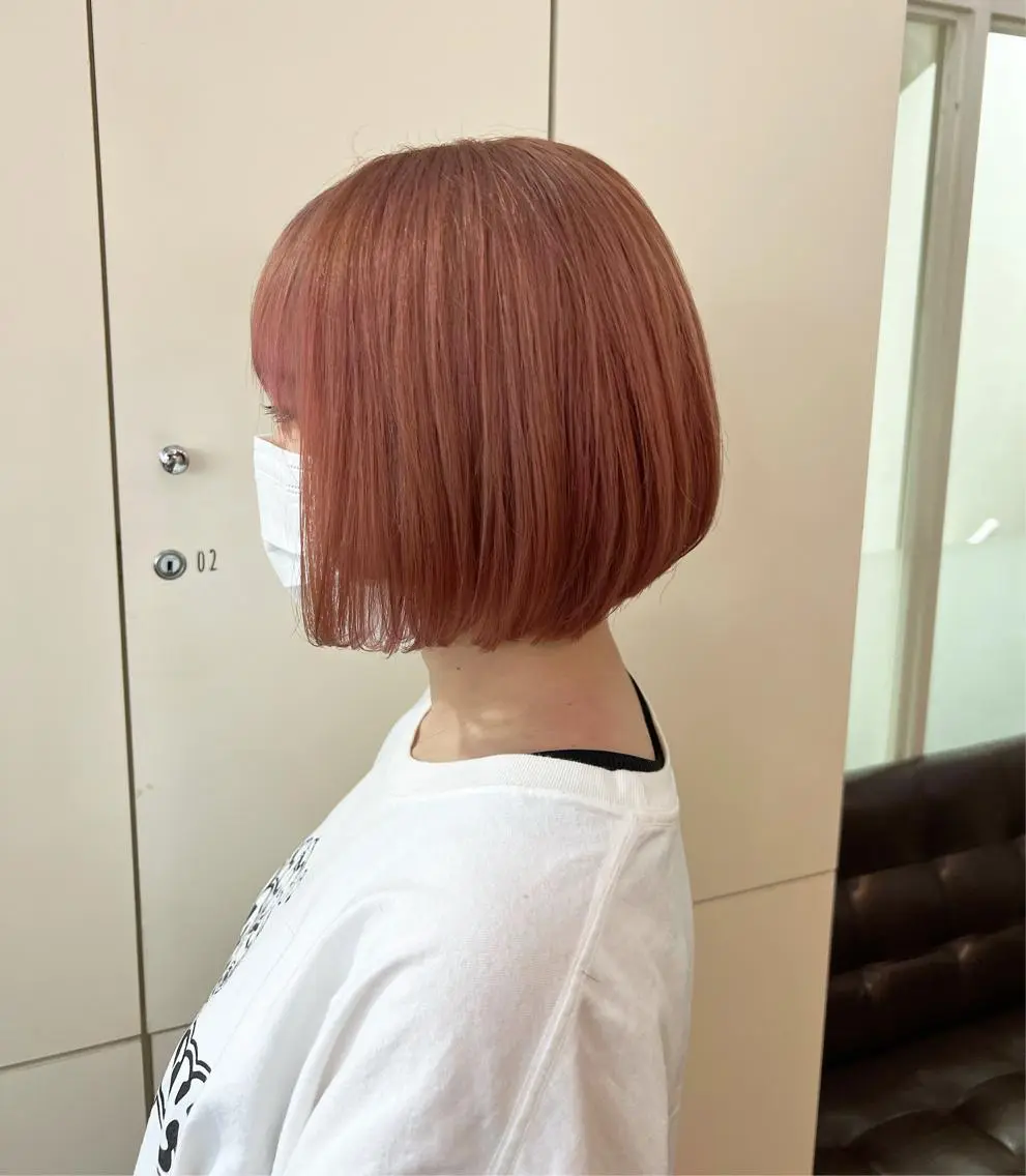 カラー ベージュカラー ブリーチ ピンクカラー ピンクベージュ 樽川 紗月のヘアスタイル