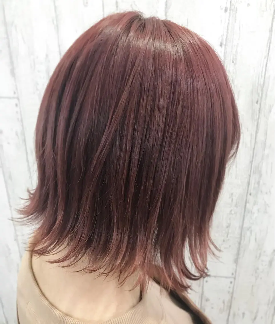 ミディアム カラー ボブ 外ハネヘア ヘアカラー kazufumi ..のヘアスタイル