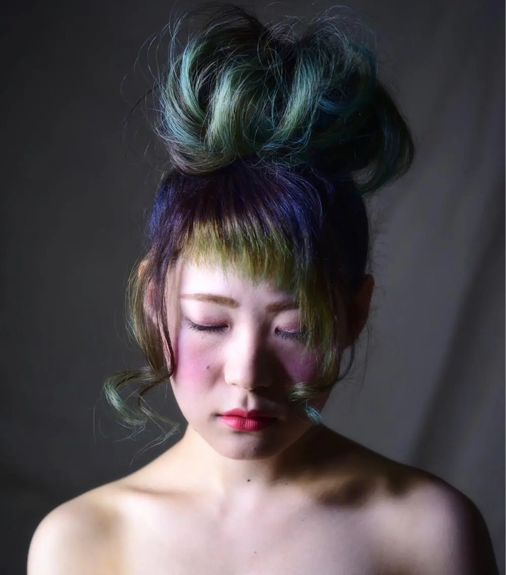 ロング ヘアアレンジ ヘアカラー 山本 雷のヘアスタイル