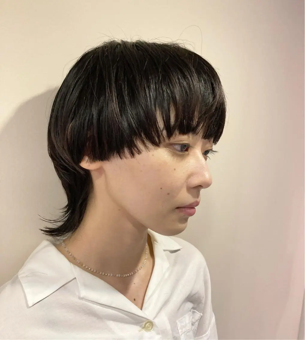 ショート 顔周りカット ワイドバング ウルフカット ✂︎岡根 京花✂︎のヘアスタイル