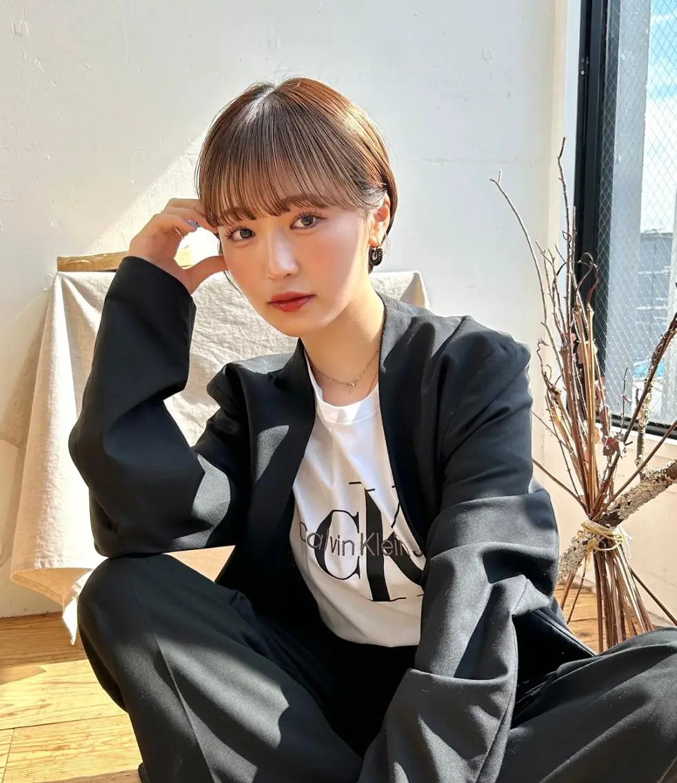 ショート ボブ ハイライト 髪質改善 韓国風ヘア レイヤーカット 河原 亮のヘアスタイル