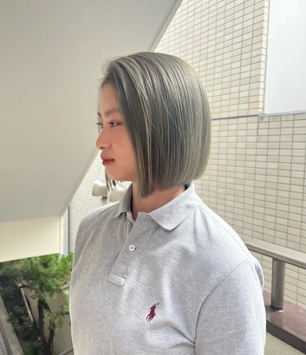 ショート ヘアカラー トリートメント まろやか透明感カラー ♡MANAのヘアスタイル